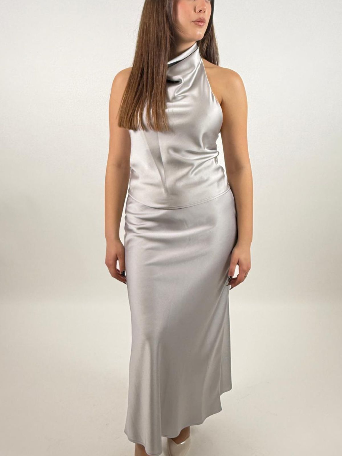 Gonna lunga svasata tinta unita vita alta Donna - Imperial - World Fashion