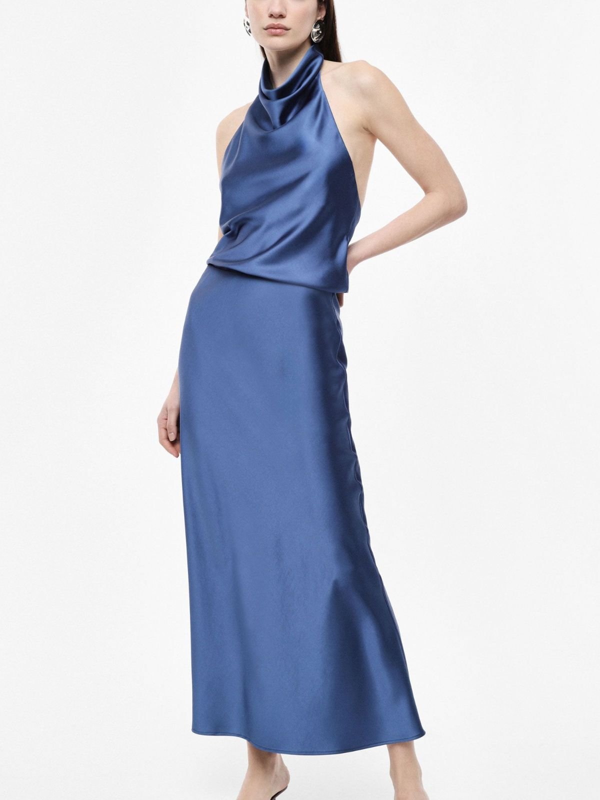 Gonna lunga svasata tinta unita vita alta Donna - Imperial - World Fashion