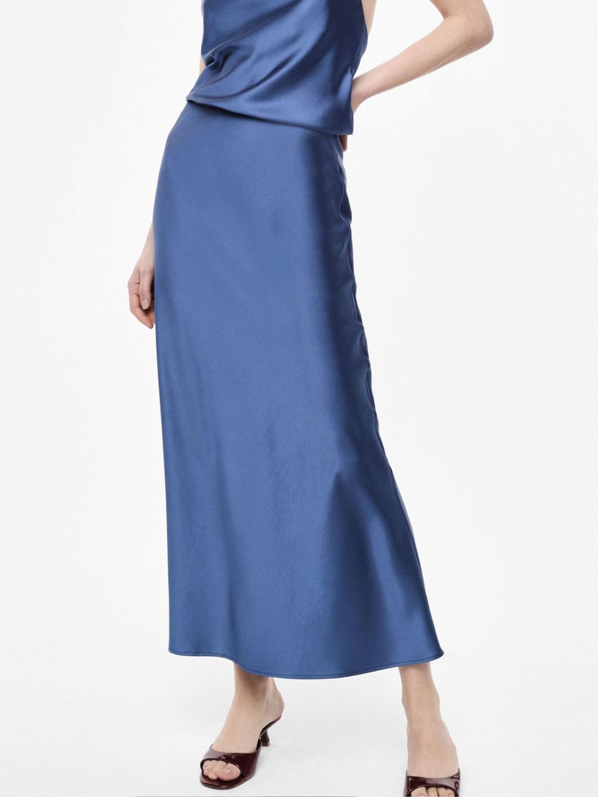 Gonna lunga svasata tinta unita vita alta Donna - Imperial - World Fashion