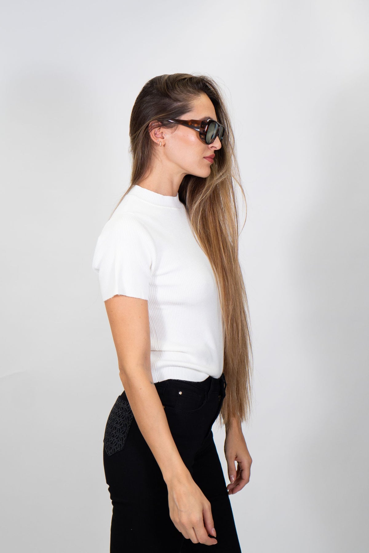Fresh Flower - Maglia girocollo in microcostina - Donna