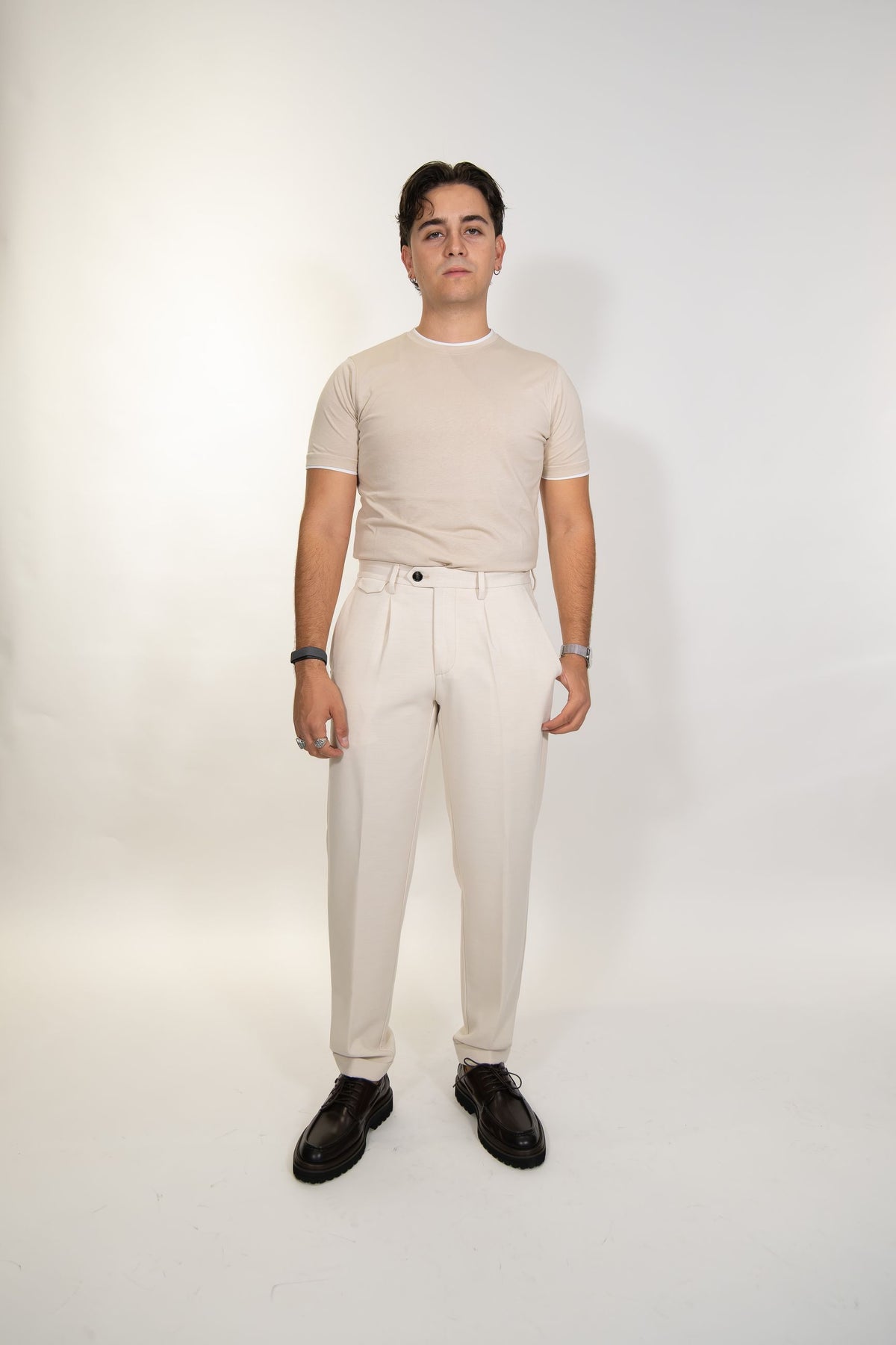 Markup - Pantalone con pince in flanella pettinata - Uomo