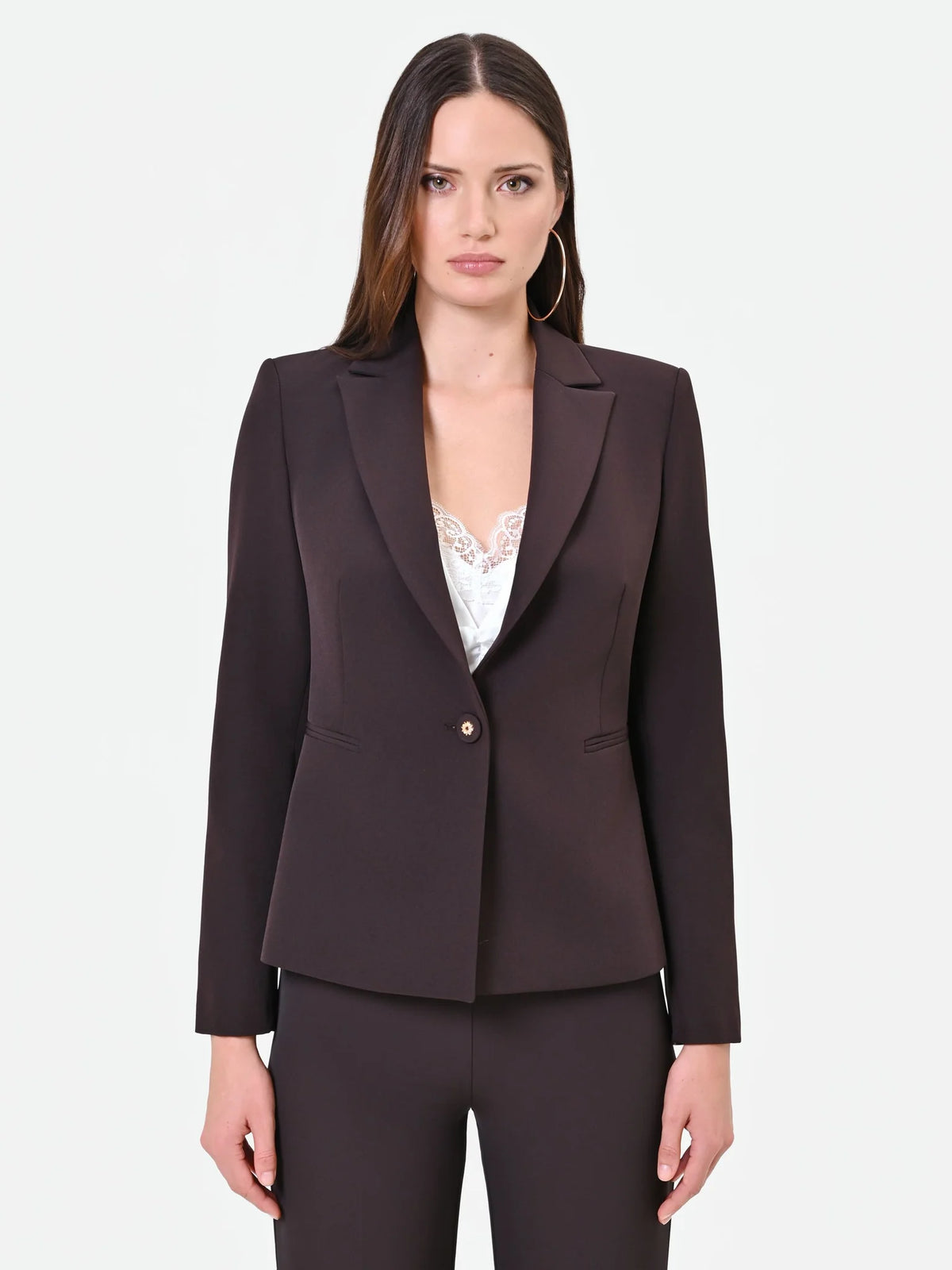 Rinascimento - Giacca blazer monopetto in Tessuto Tecnico - Donna