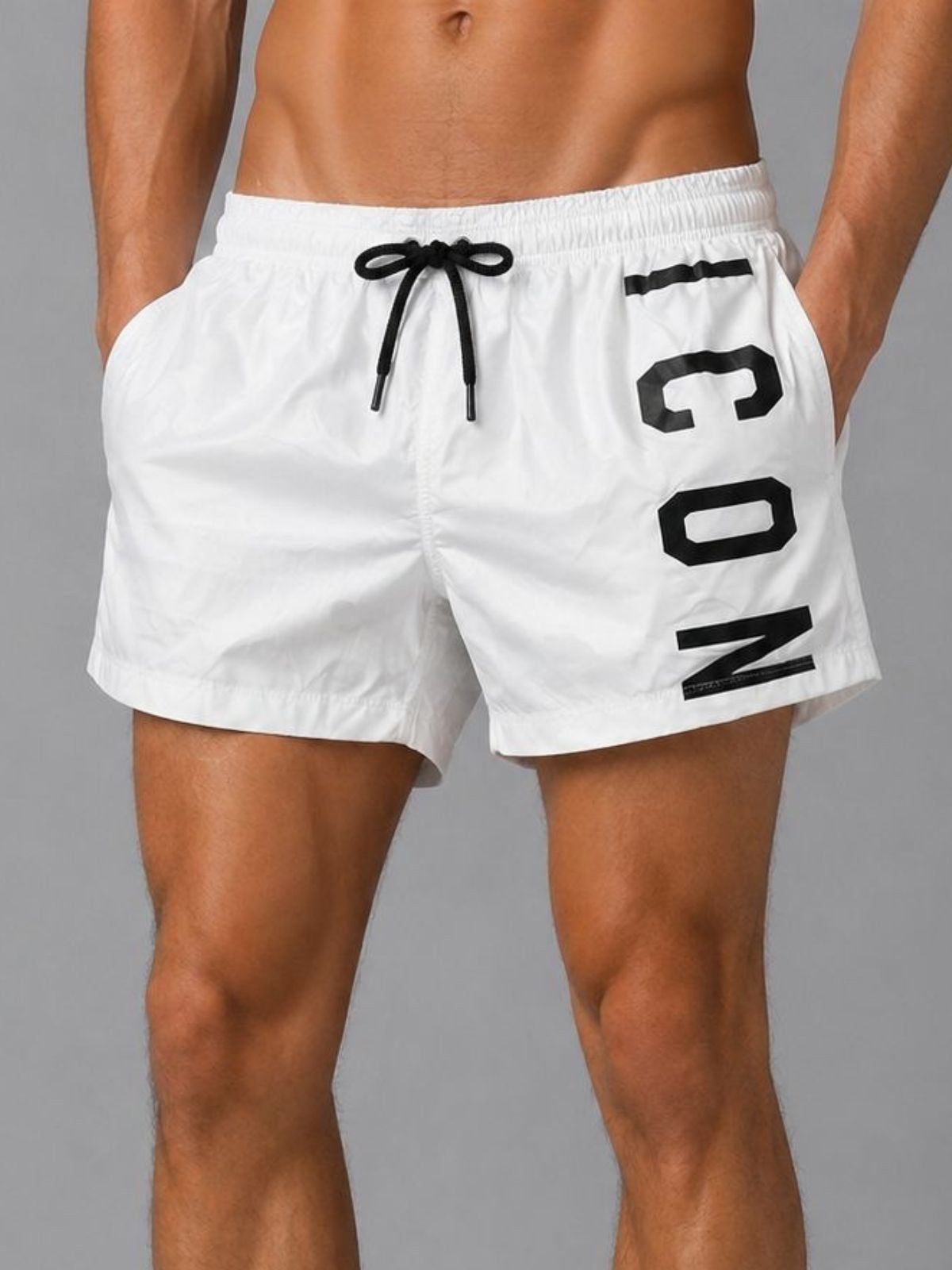 Icon - Costume mare C/Logo Verticale Su Gamba - Uomo - World Fashion