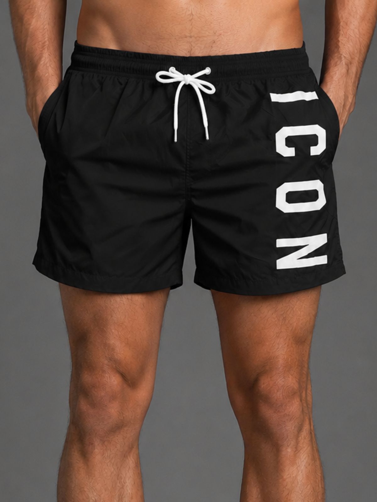 Icon - Costume mare C/Logo Verticale Su Gamba - Uomo - World Fashion