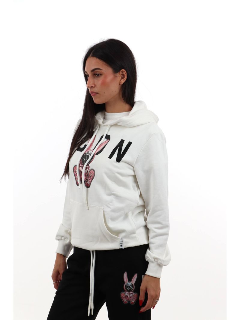 Icon - Felpa Cappuccio C/Stampa Puppet - Donna - World Fashion