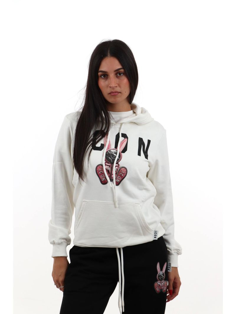 Icon - Felpa Cappuccio C/Stampa Puppet - Donna - World Fashion