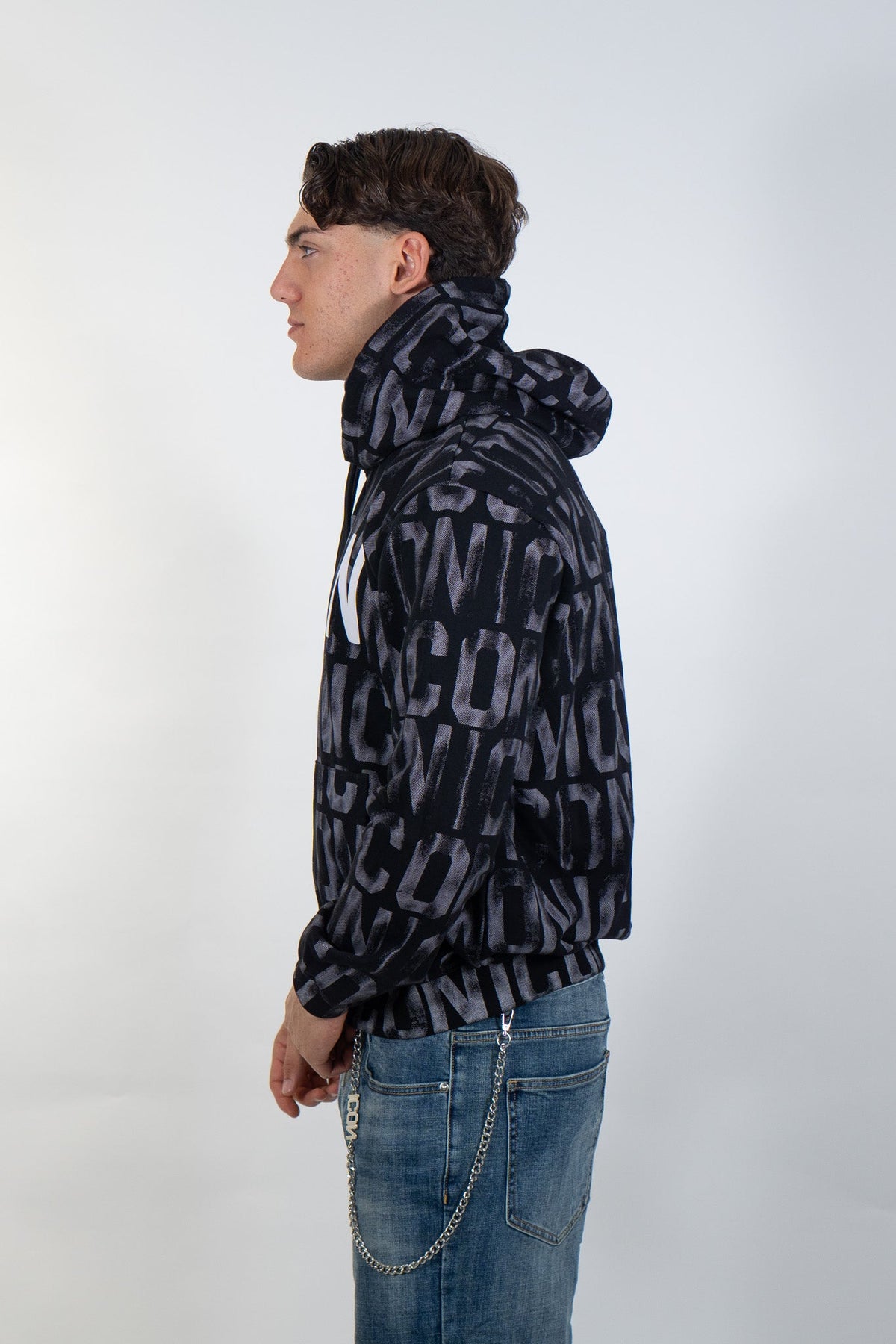 Icon - Felpa Cappuccio Maxi Logged - Uomo - World Fashion