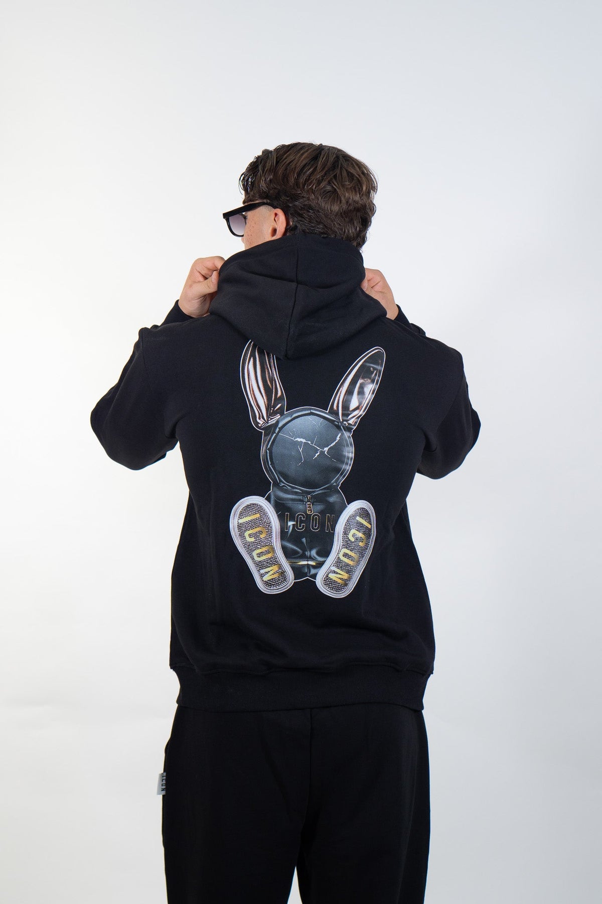 Icon - Felpa Cappuccio Puppet Print - Uomo - World Fashion