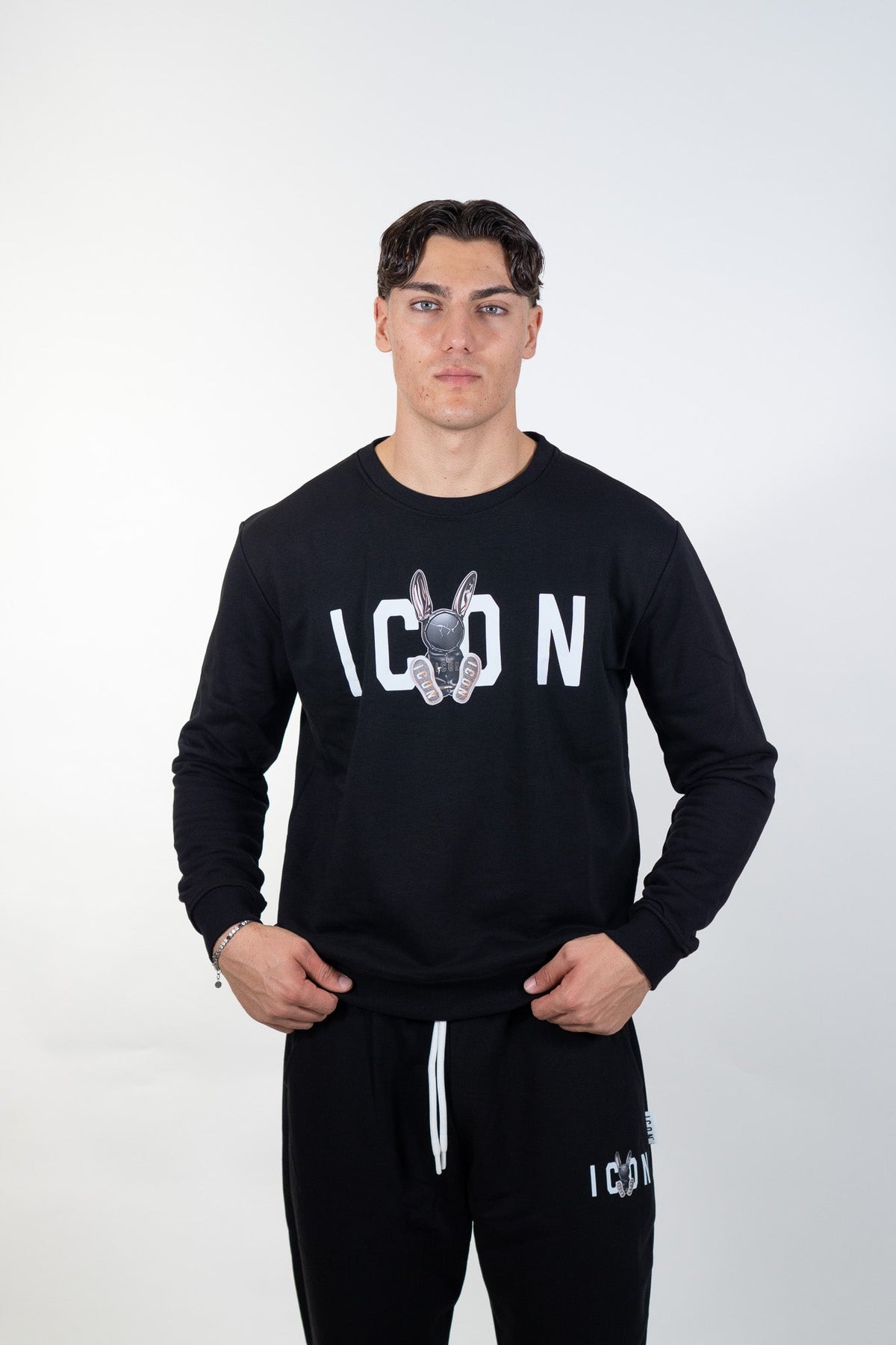 Icon - Felpa Girocollo Puppet Print - Uomo - World Fashion