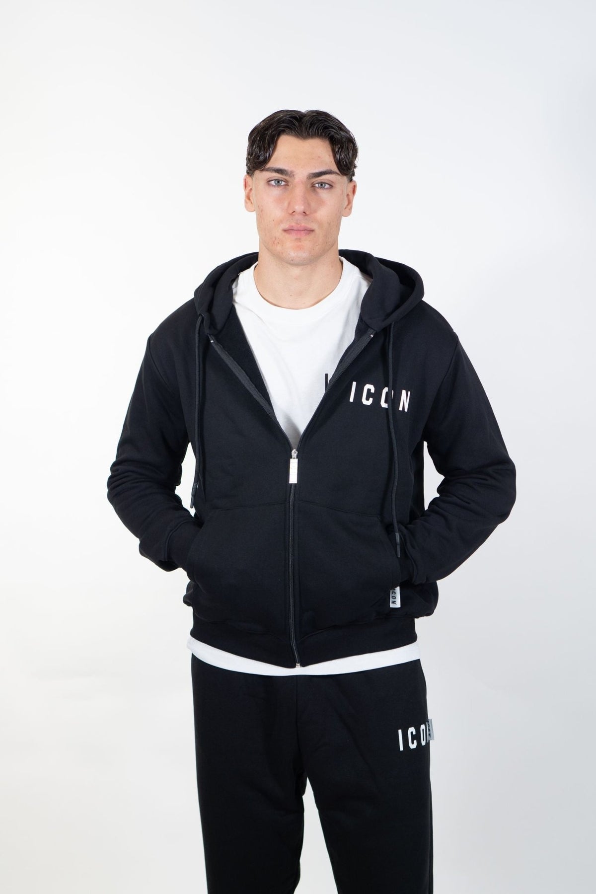 Icon - Felpa in cotone felpato con cappuccio - Uomo - World Fashion