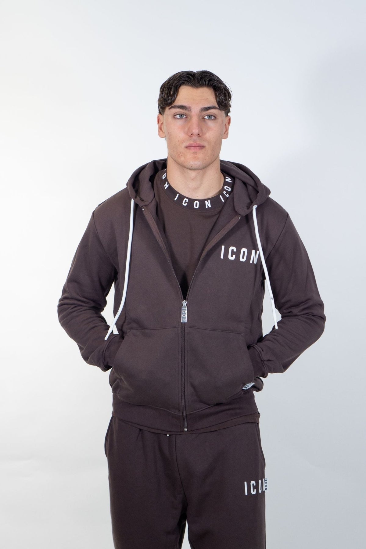 Icon - Felpa in cotone felpato con cappuccio - Uomo - World Fashion