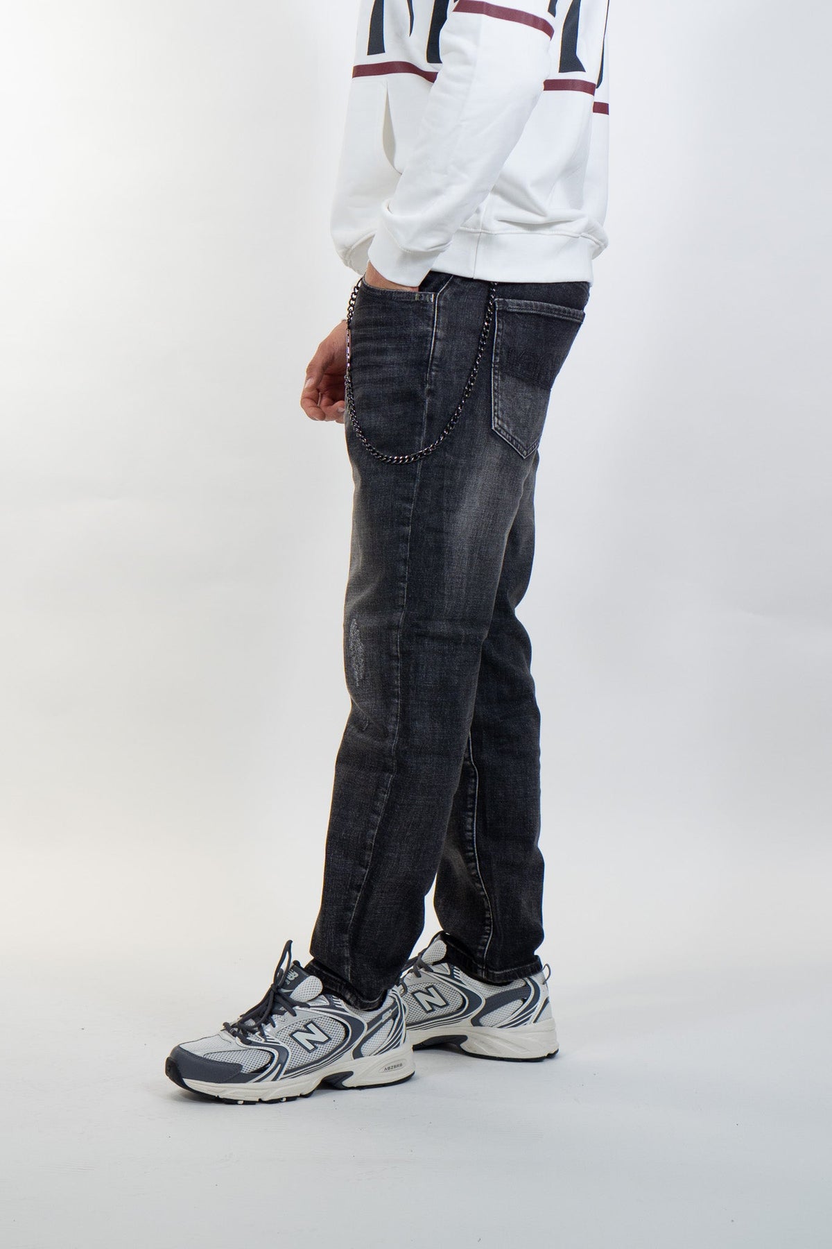 Icon - Jeans Cropped doppio logo - Uomo - World Fashion