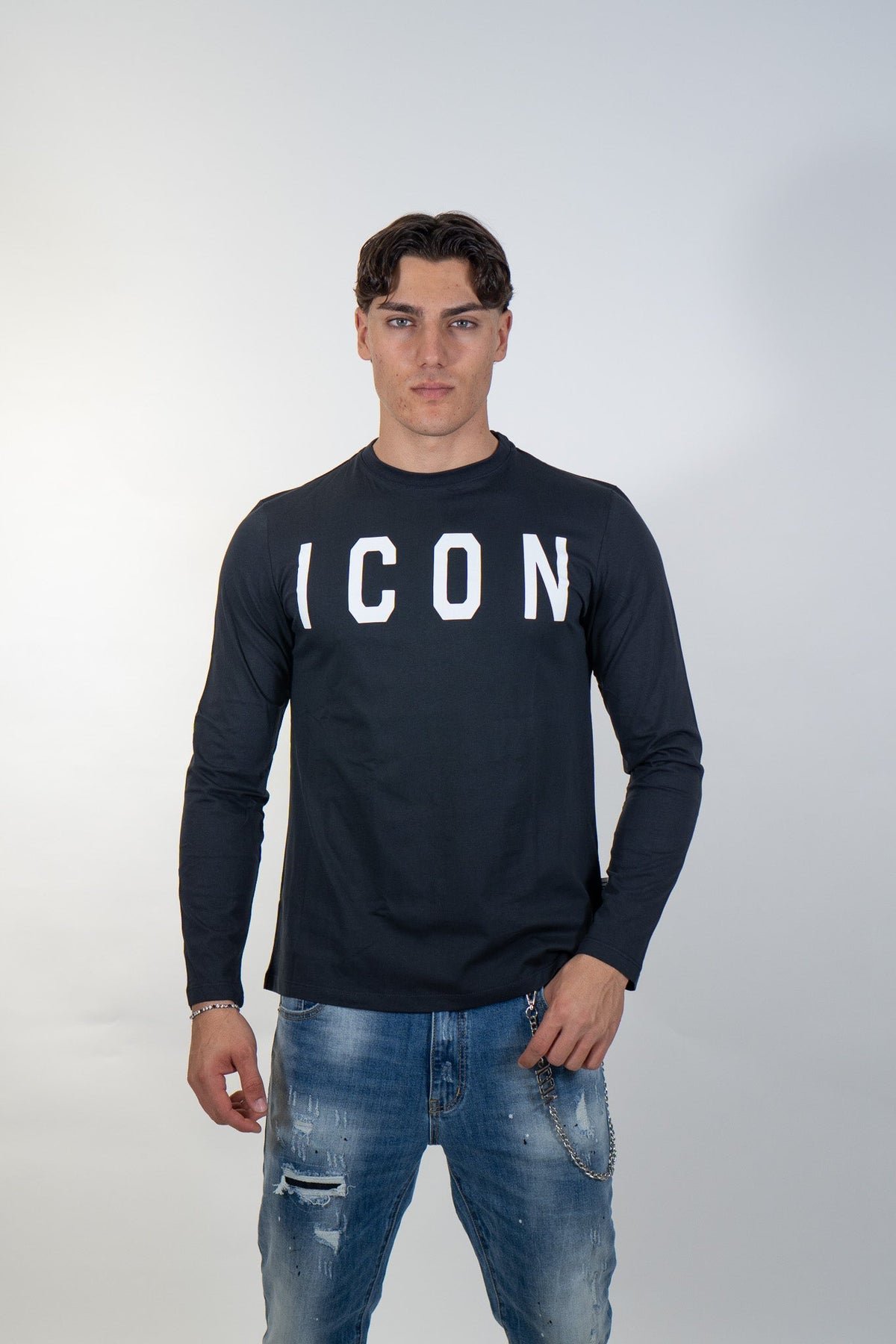 Icon - Maglia a maniche lunghe con logo - Uomo - World Fashion