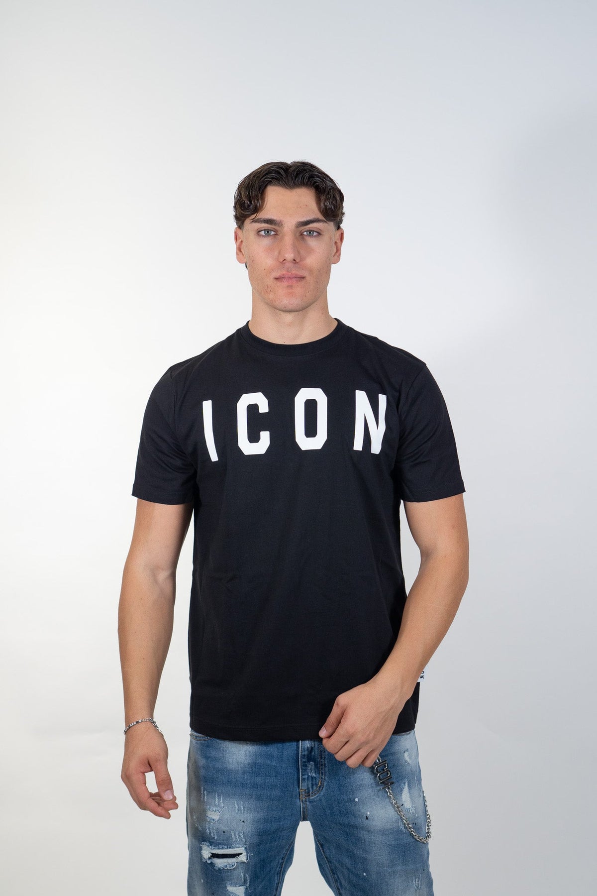 Icon - T-Shirt Basica Logo Grande - Uomo - World Fashion