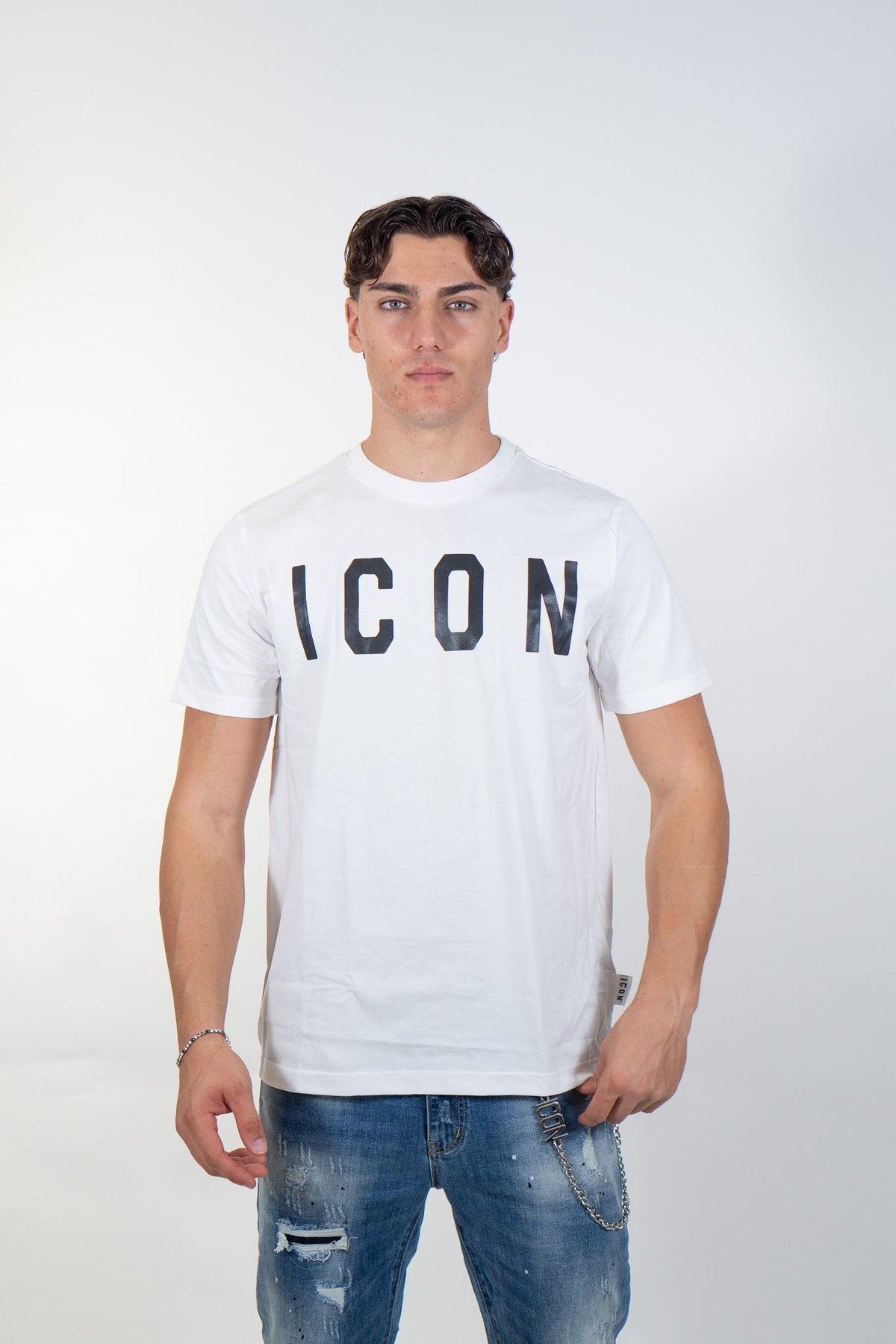 Icon - T-Shirt Basica Logo Grande - Uomo - World Fashion