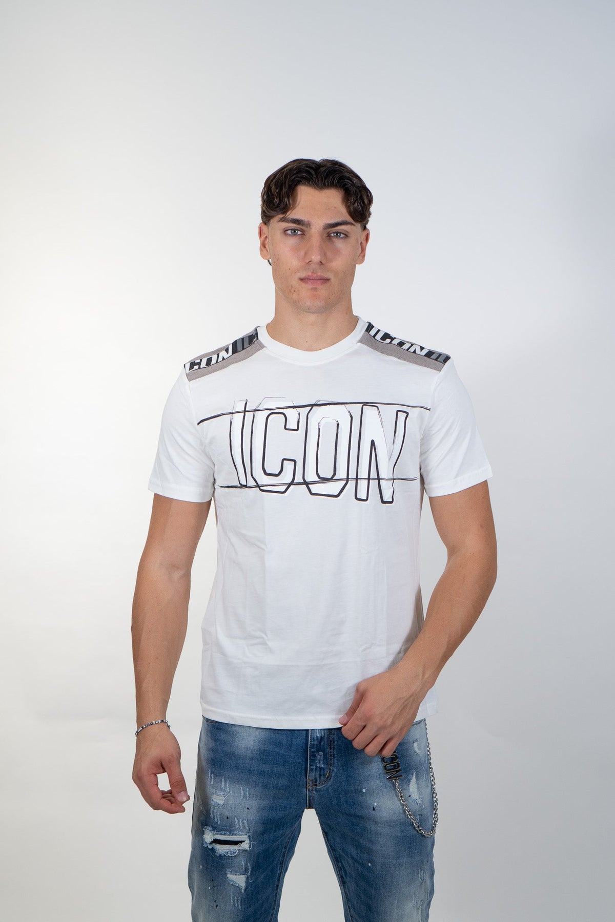 Icon - T-shirt con logo gommato - Uomo - World Fashion