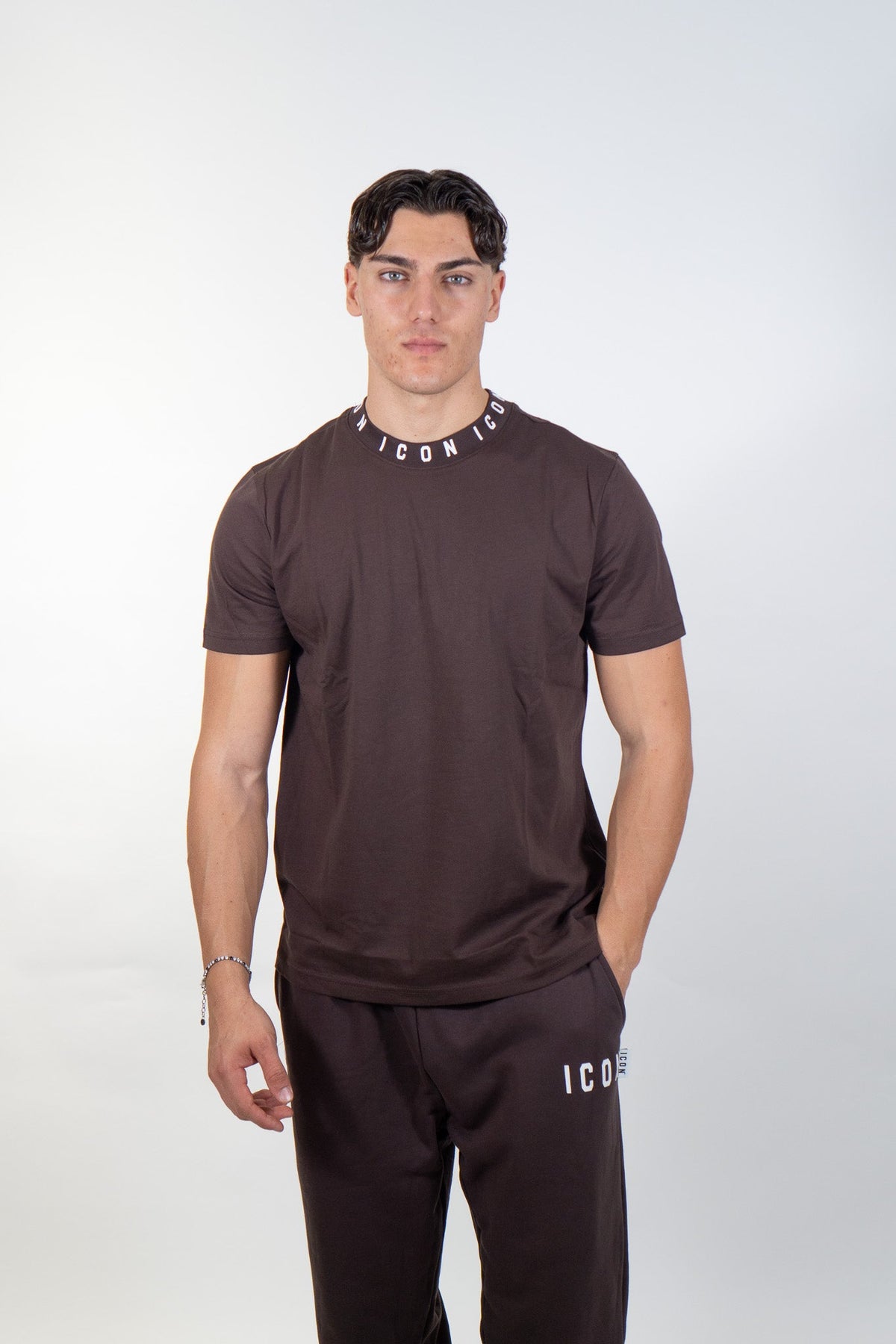 Icon - T-shirt logo sul collo - Uomo - World Fashion