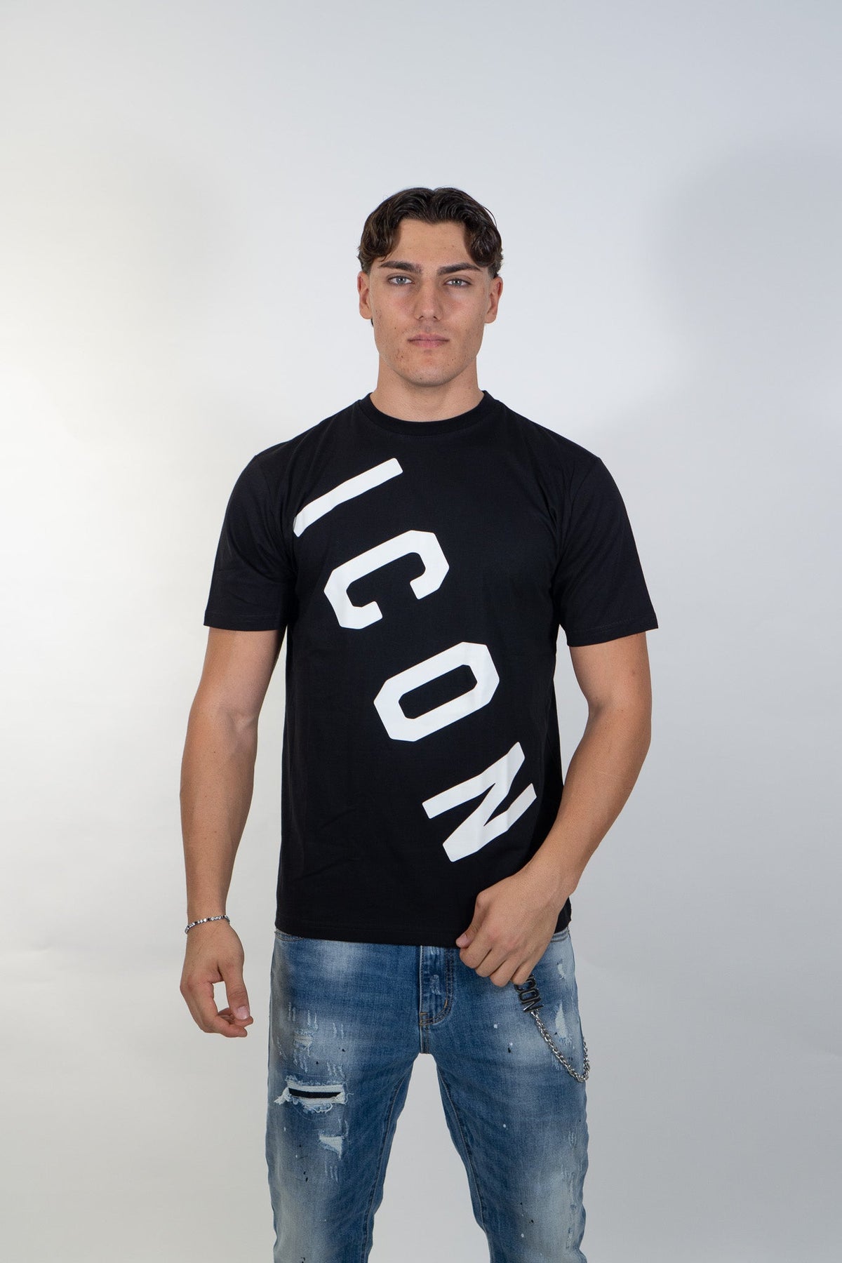 Icon - T-Shirt Logo Trasversale - Uomo - World Fashion