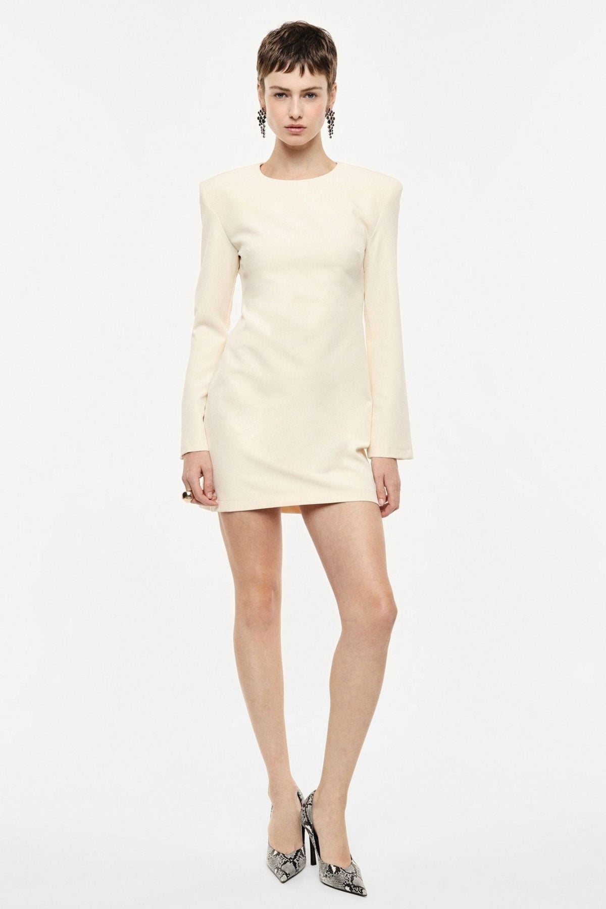 Imperial - Abito corto con maniche lunghe e spalle strutturate - Donna - World Fashion