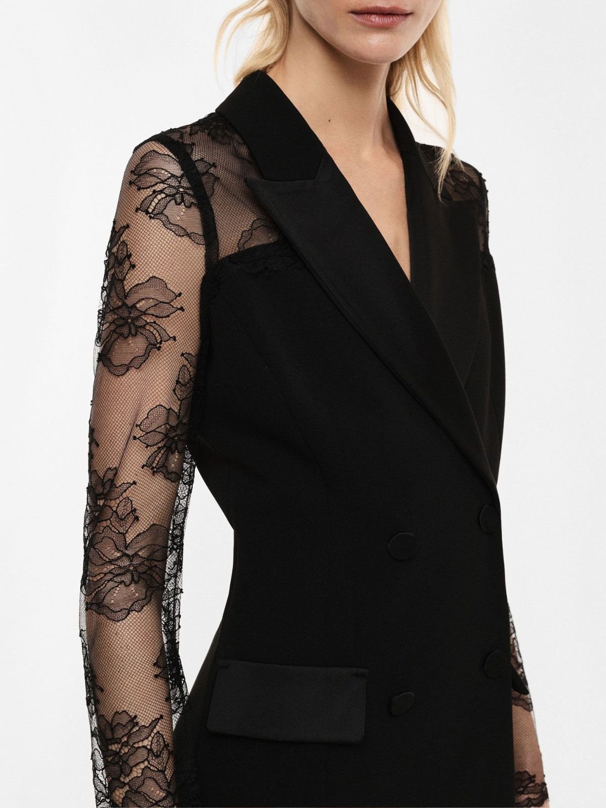 Imperial - Abito corto doppiopetto con maniche in pizzo - Donna - World Fashion