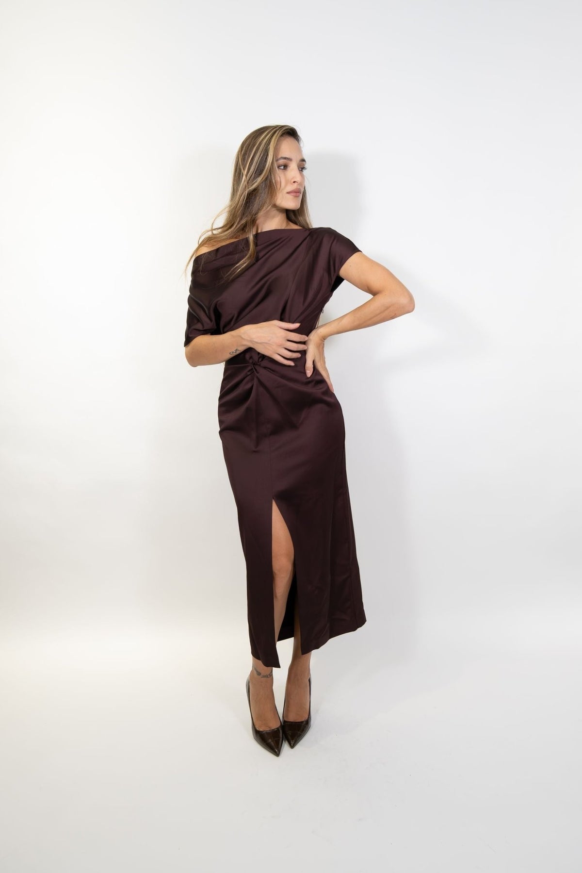 Imperial - Abito lungo asimmetrico con arricciatura - Donna - World Fashion