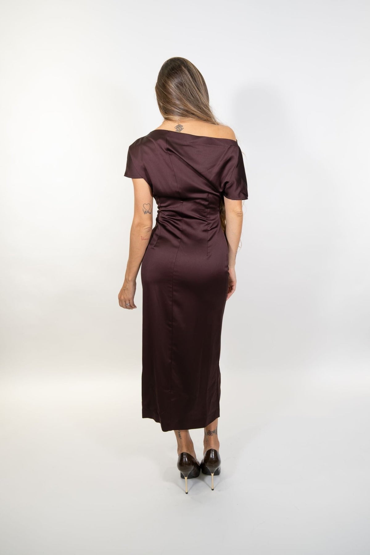 Imperial - Abito lungo asimmetrico con arricciatura - Donna - World Fashion