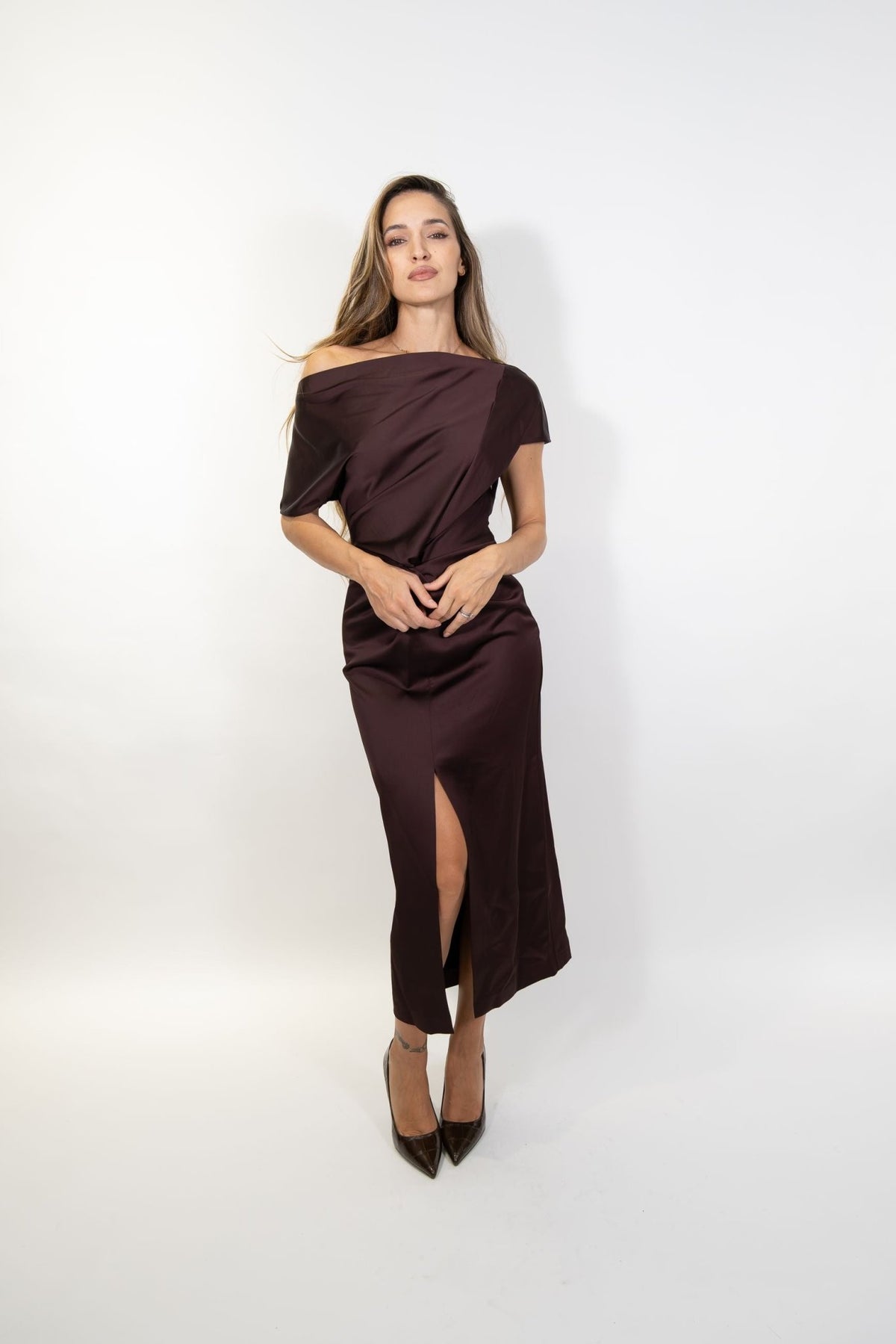 Imperial - Abito lungo asimmetrico con arricciatura - Donna - World Fashion