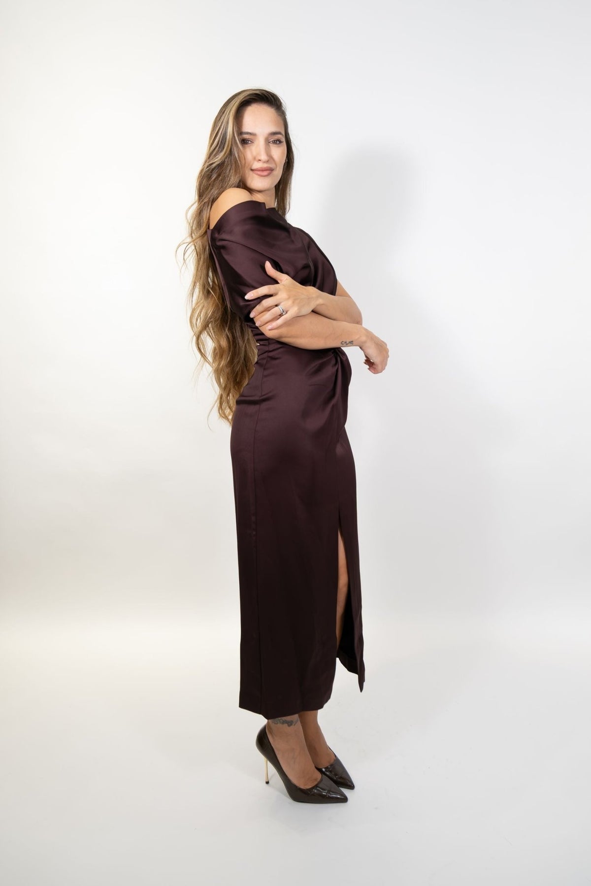 Imperial - Abito lungo asimmetrico con arricciatura - Donna - World Fashion