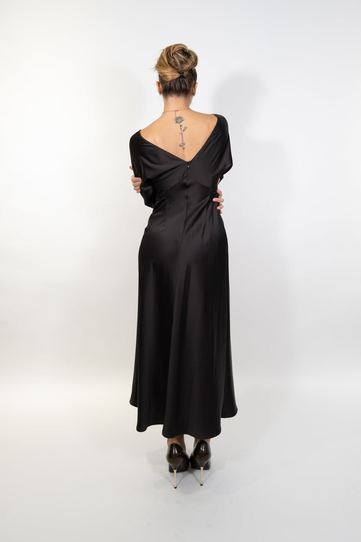 Imperial - Abito lungo scollo barca e maniche gioiello - Donna - World Fashion