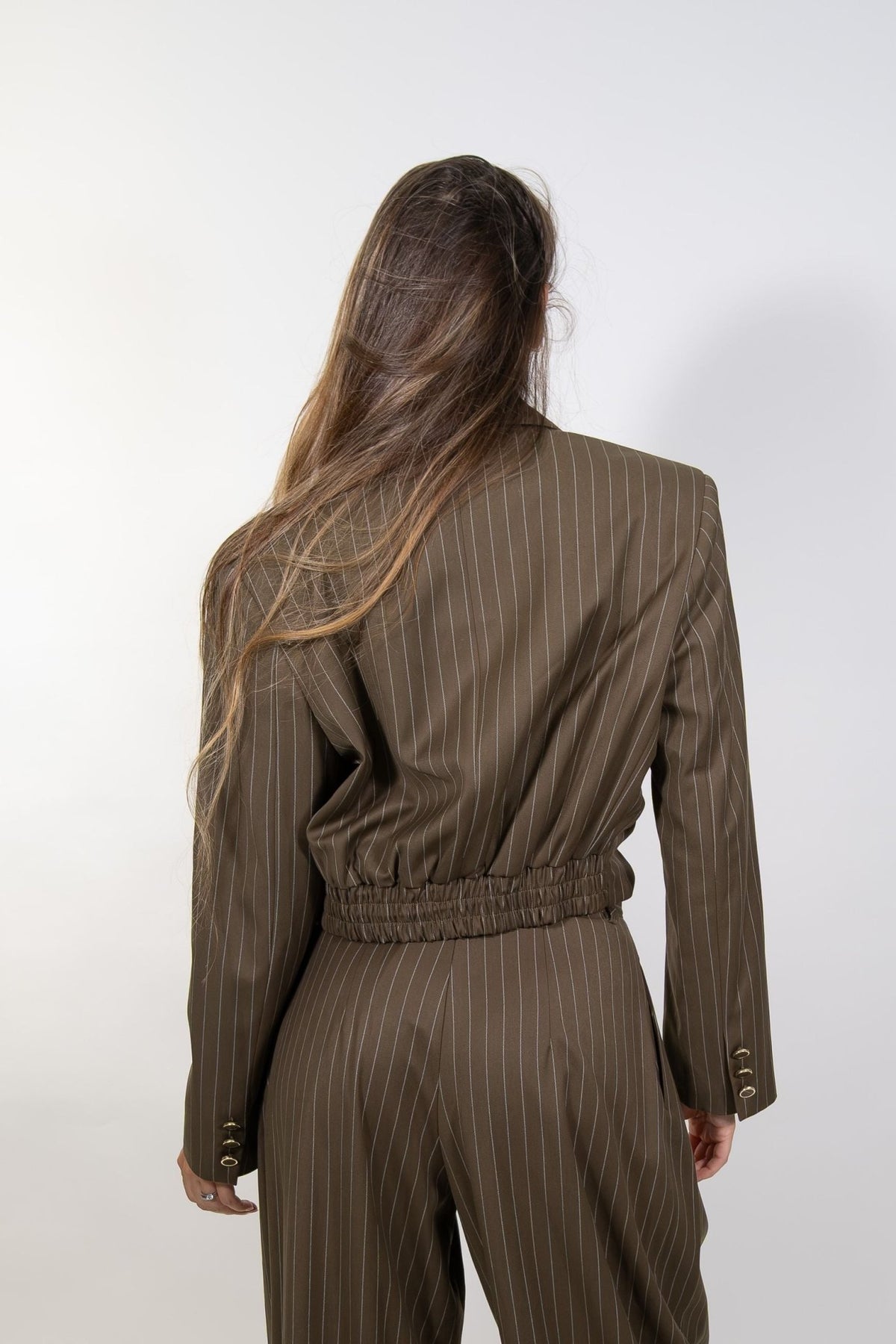 Imperial - Blazer corto a righe con applicazione floreale - Donna - World Fashion