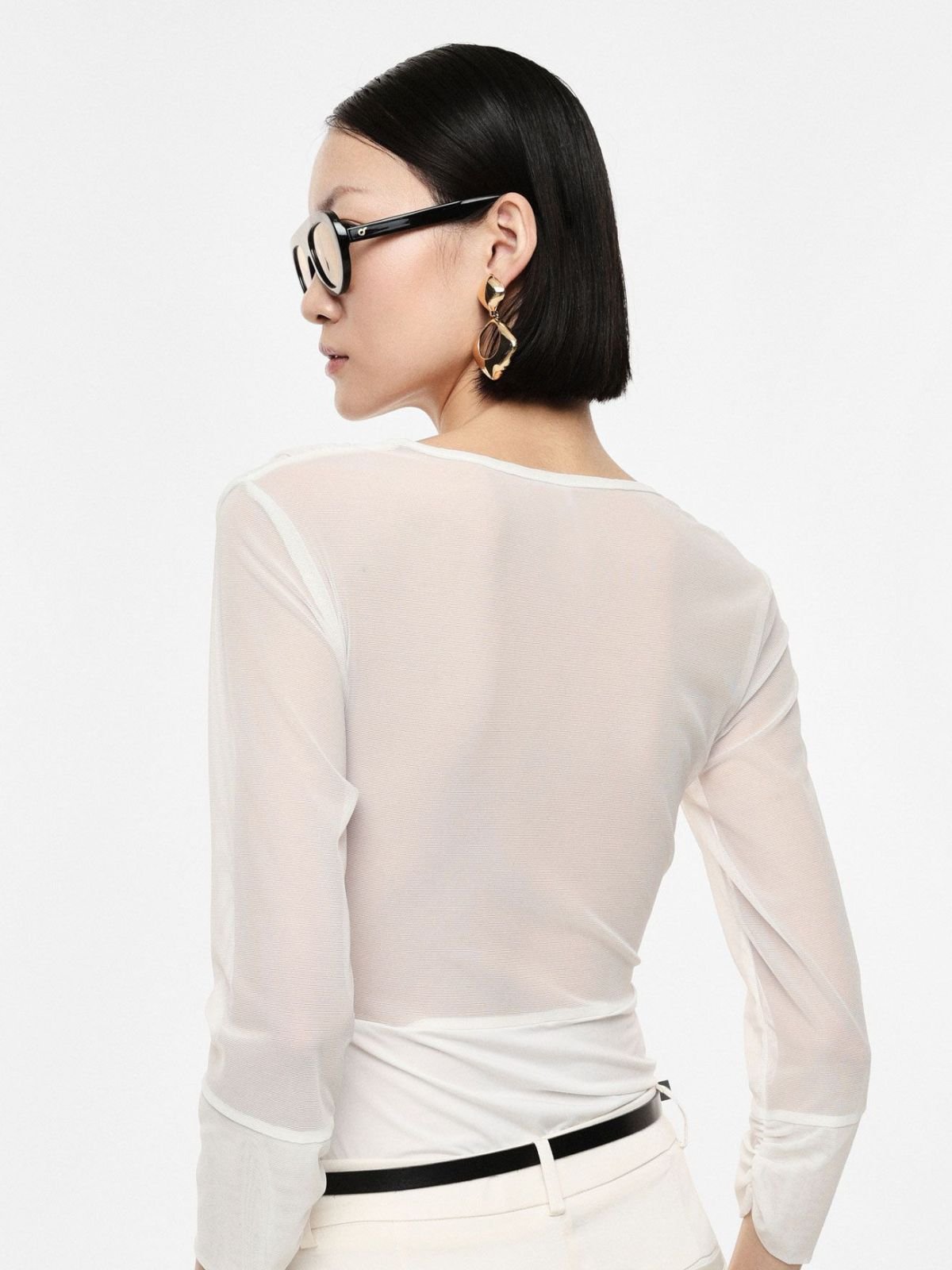 Imperial - Body con scollo a v e maniche trasparenti - Donna - World Fashion