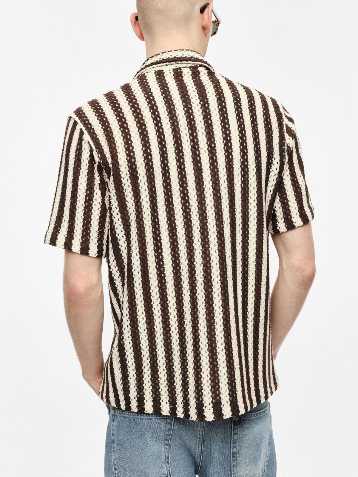 Imperial - Camicia a righe con collo classico e maniche corte - Uomo - World Fashion