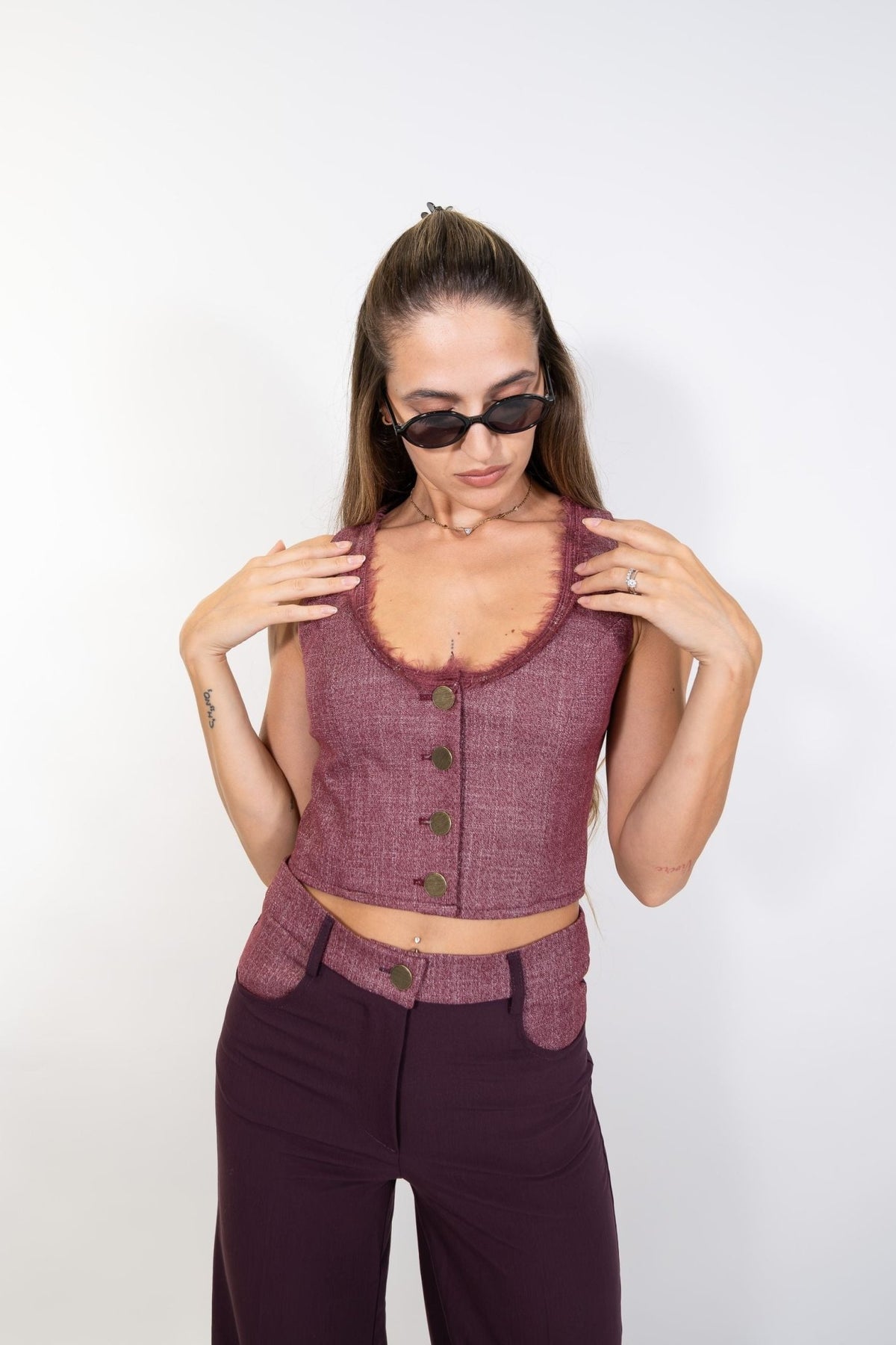 Imperial - Gilet corto senza maniche con bottoni - Donna - World Fashion