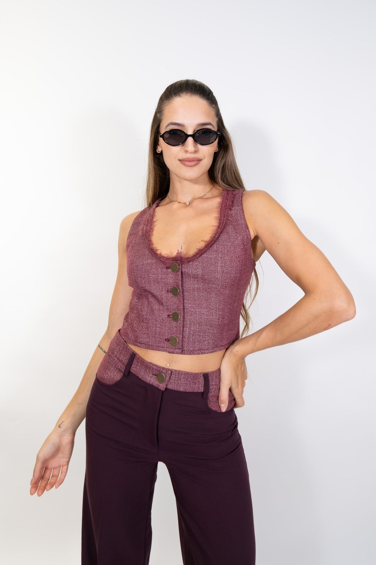 Imperial - Gilet corto senza maniche con bottoni - Donna - World Fashion