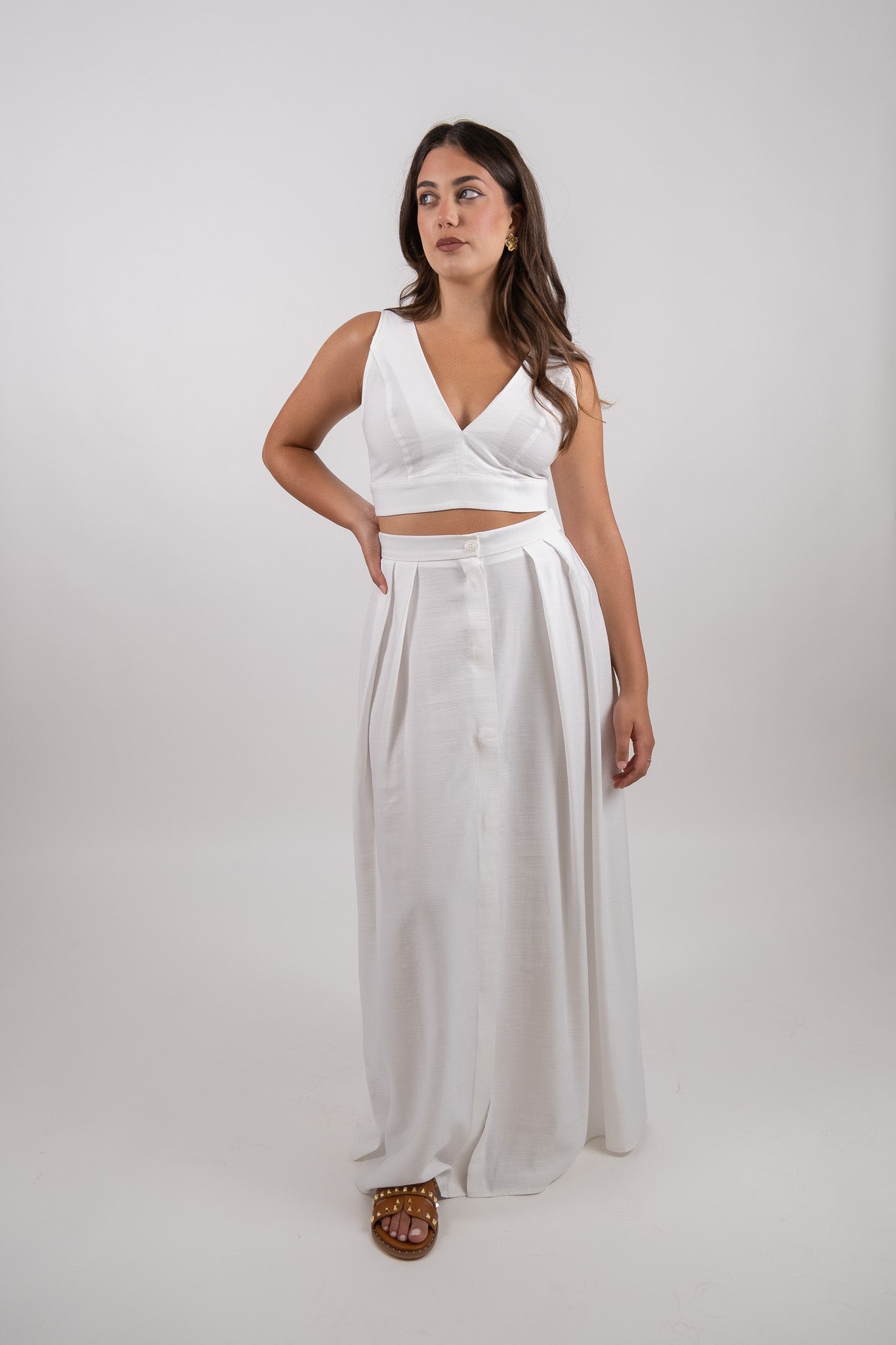 Imperial - Gonna lunga a vita alta con cintura annodata - Donna - World Fashion