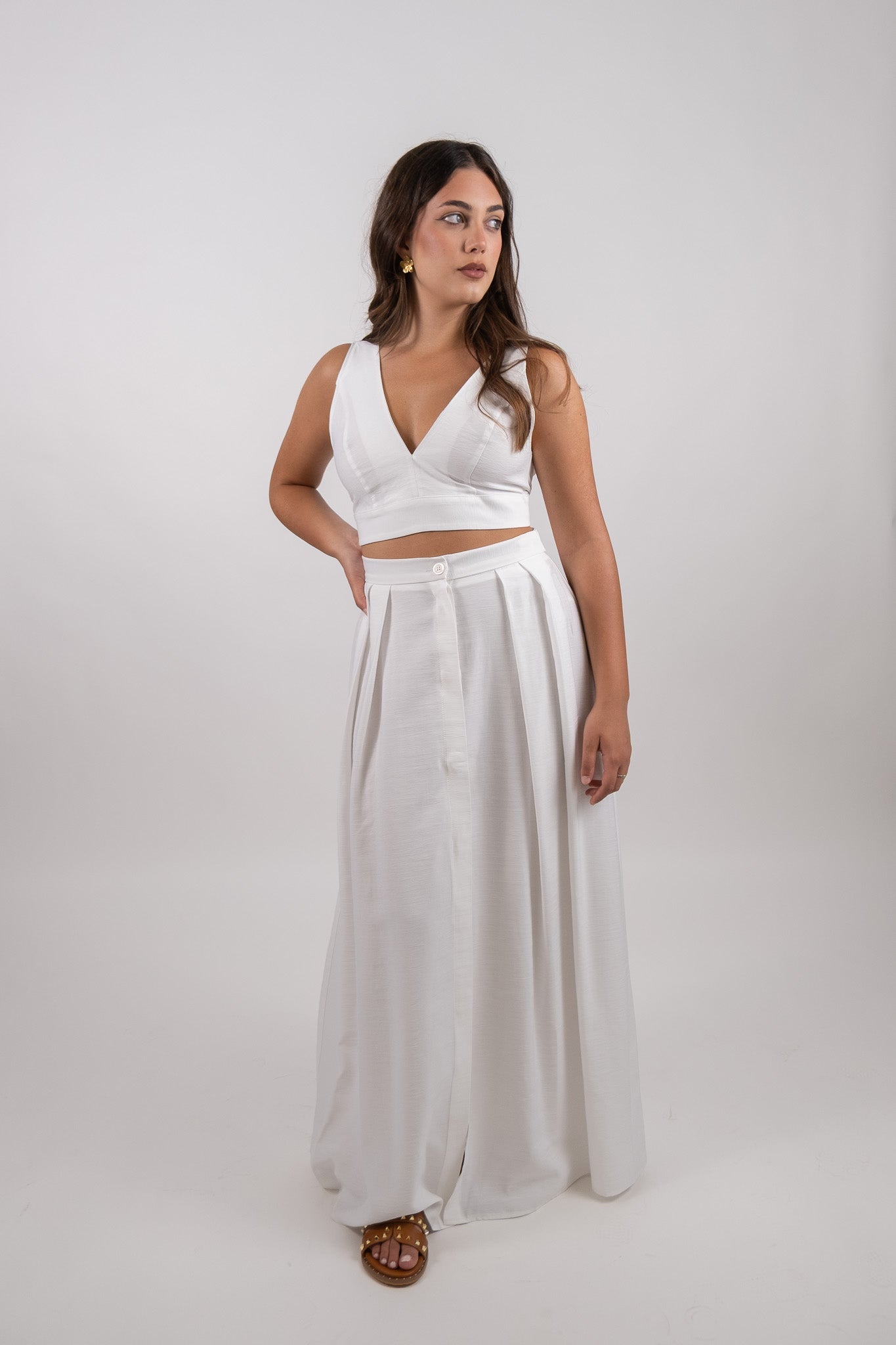 Imperial - Gonna lunga a vita alta con cintura annodata - Donna - World Fashion