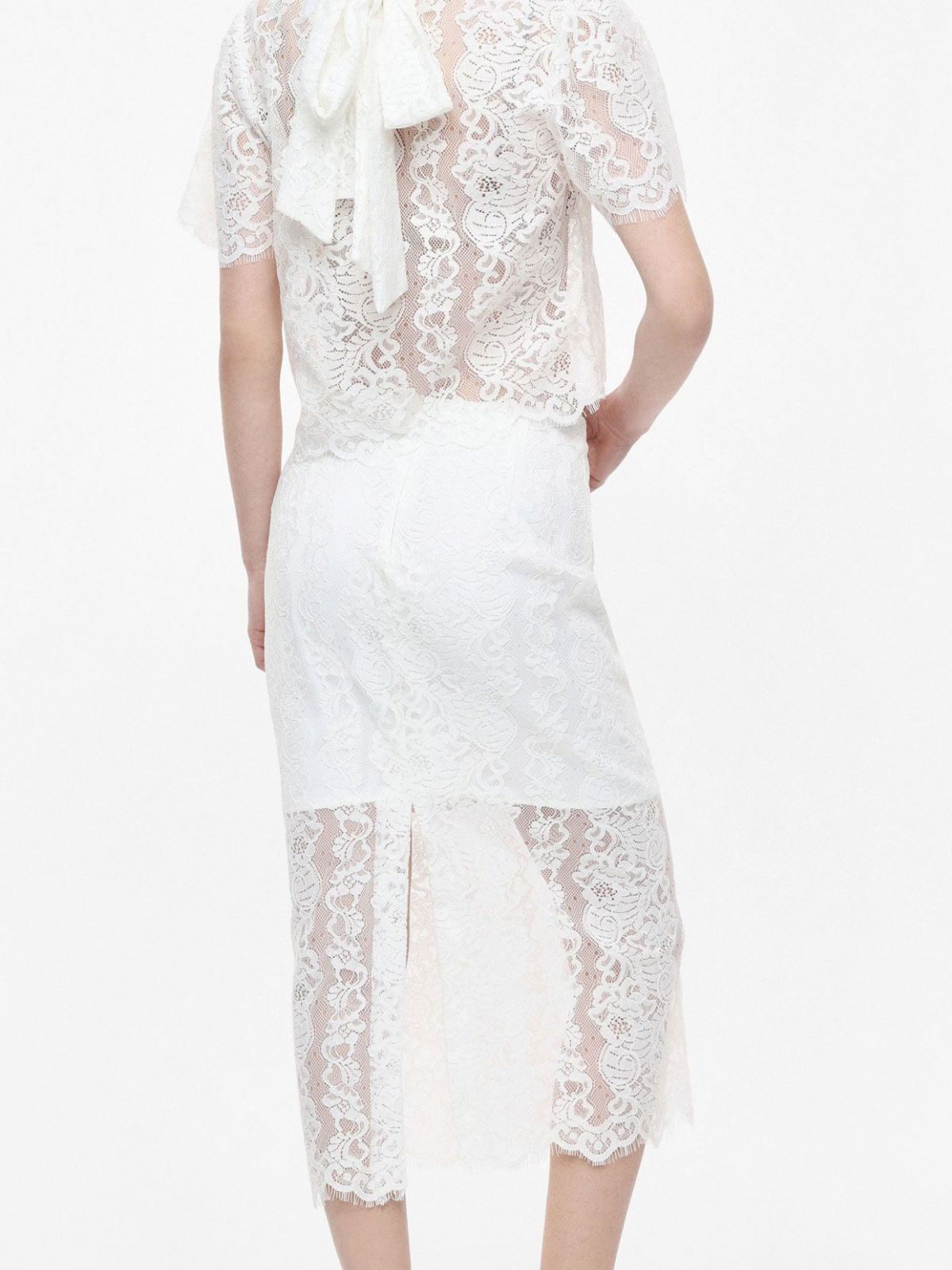 Imperial - Gonna midi in pizzo con spacco laterale - Donna - World Fashion