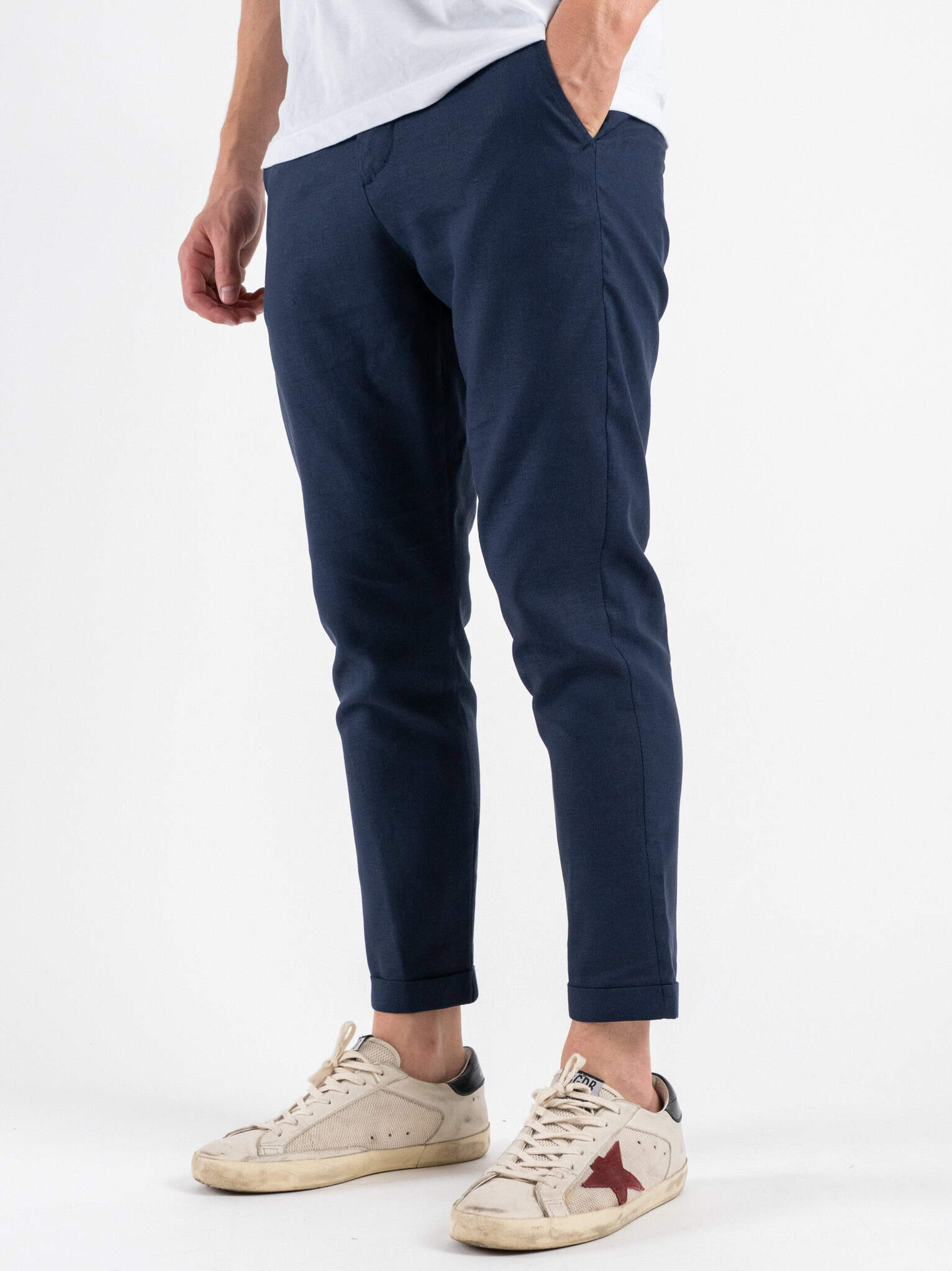 Imperial - Pantalone chinos da abito in misto lino - Uomo - World Fashion