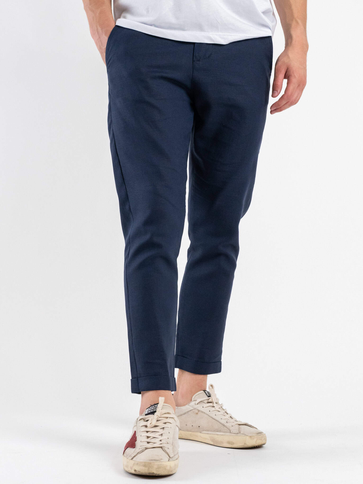 Imperial - Pantalone chinos da abito in misto lino - Uomo - World Fashion