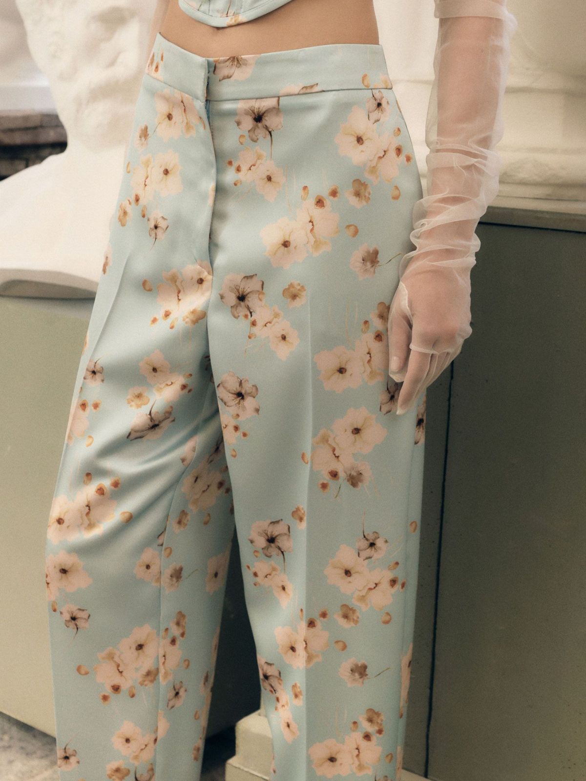 Imperial - Pantalone sartoriale stampa floreale pinces e risvolto - Donna - World Fashion