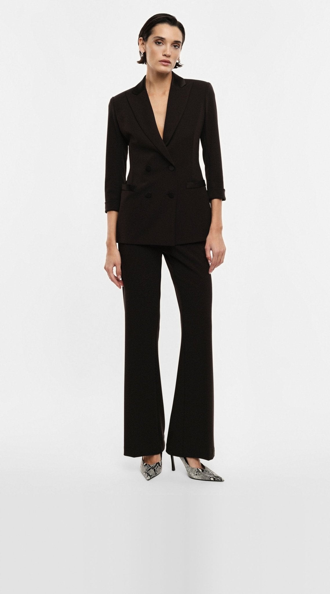 Imperial - Pantaloni flare vita alta linea pulita - Donna - World Fashion