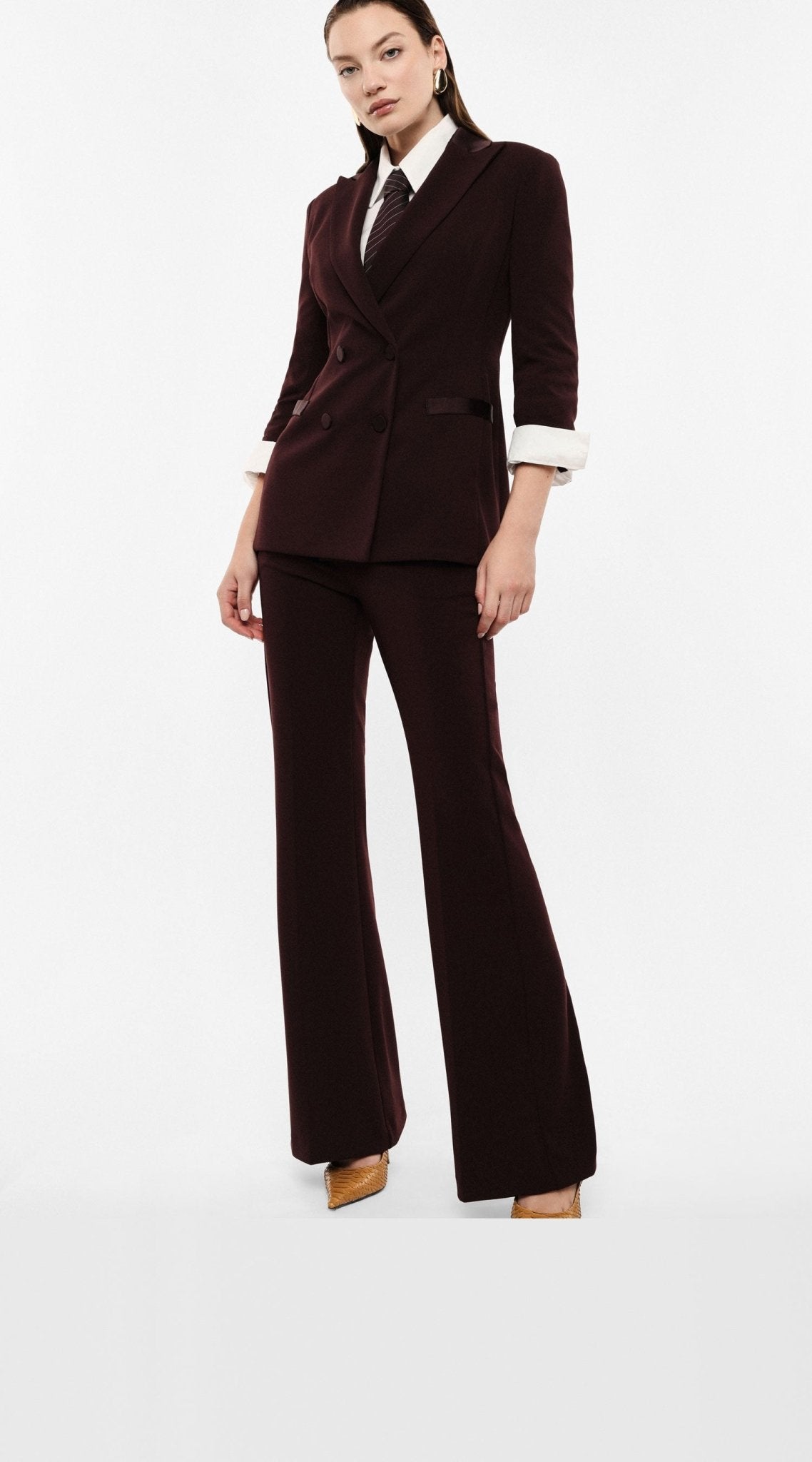 Imperial - Pantaloni flare vita alta linea pulita - Donna - World Fashion