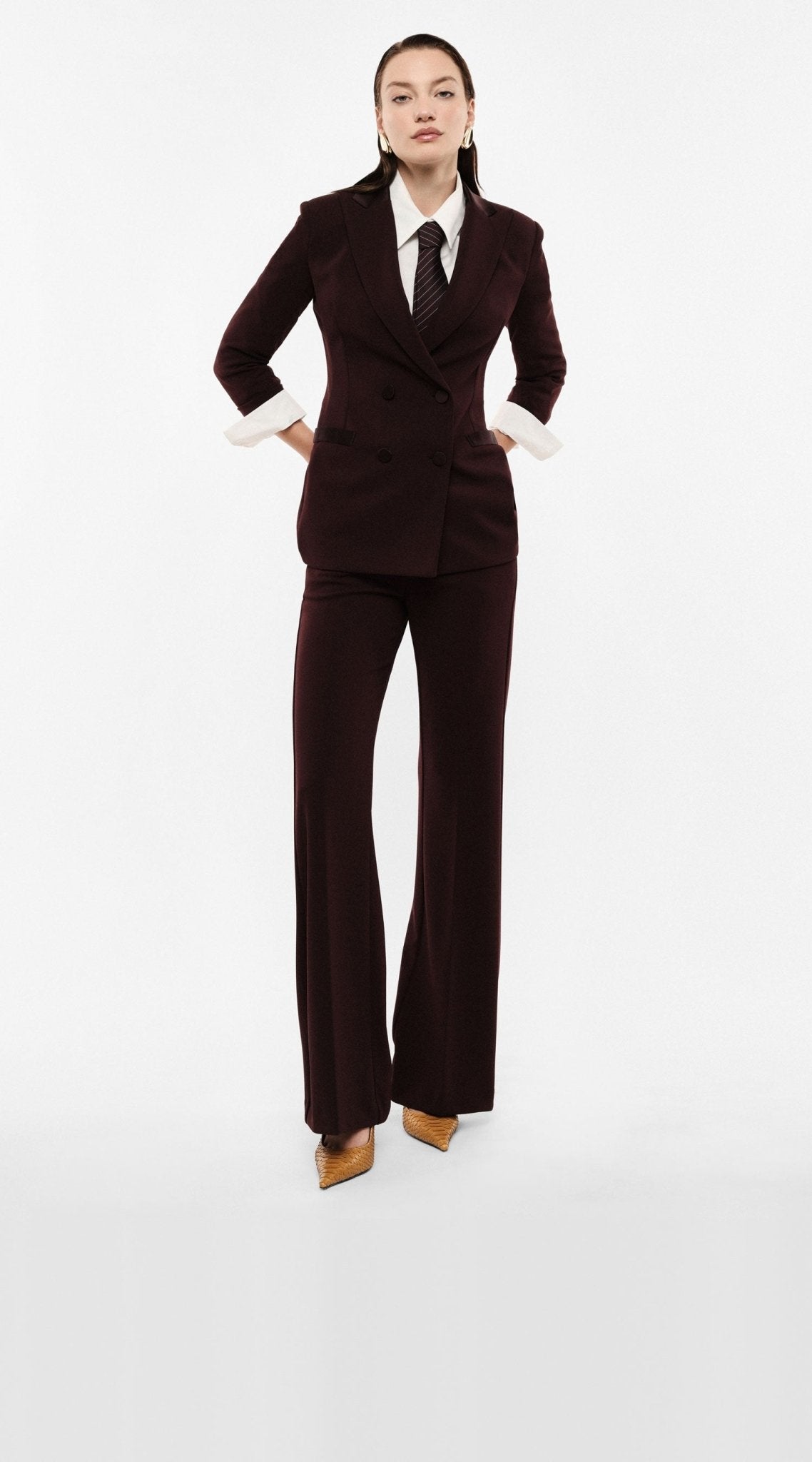 Imperial - Pantaloni flare vita alta linea pulita - Donna - World Fashion