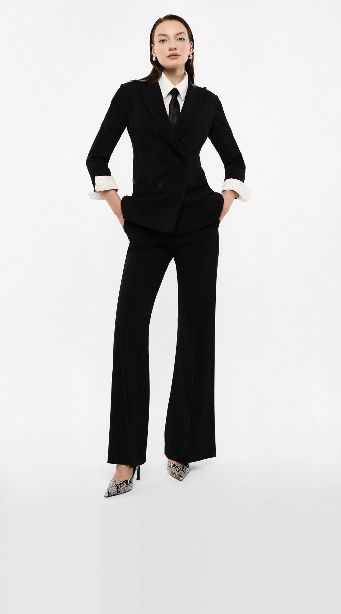 Imperial - Pantaloni flare vita alta linea pulita - Donna - World Fashion