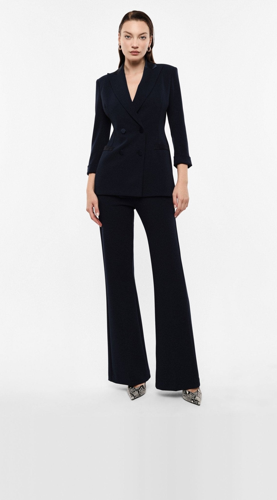 Imperial - Pantaloni flare vita alta linea pulita - Donna - World Fashion