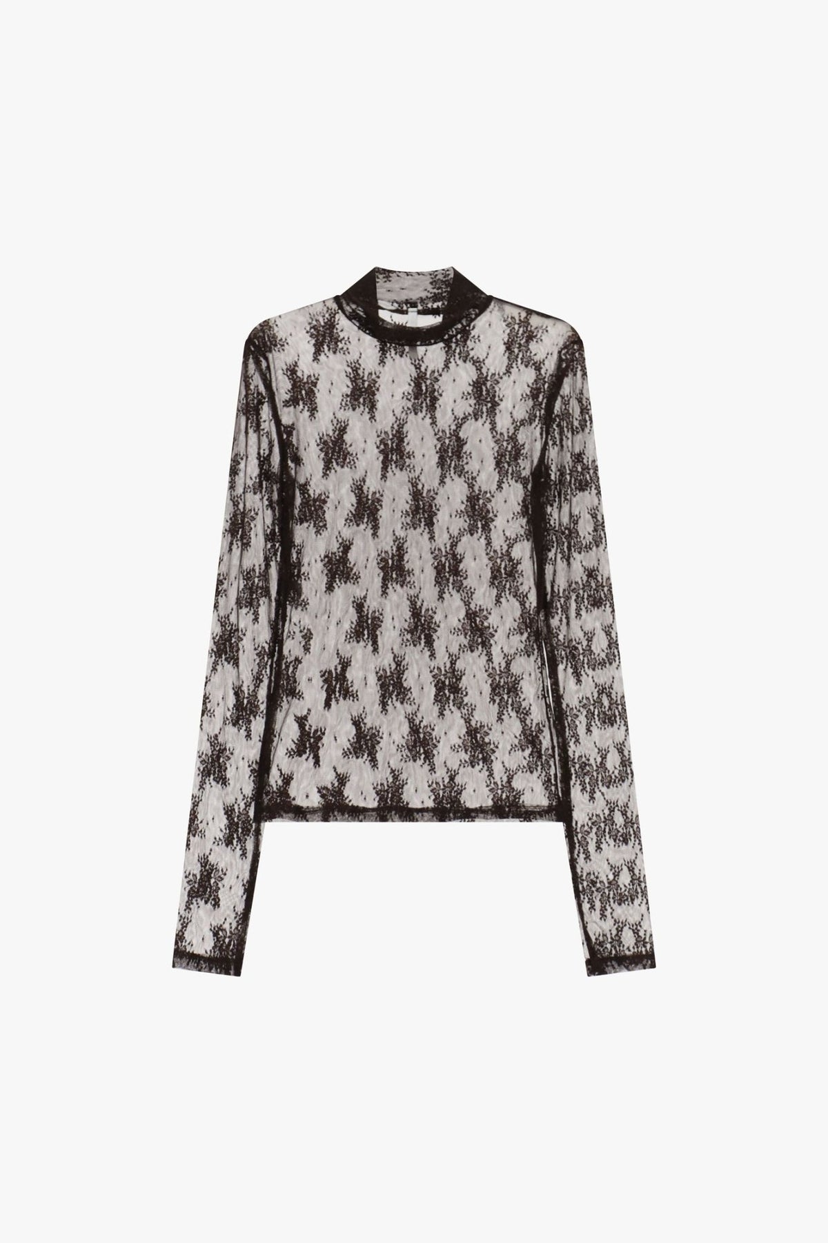 Imperial - T-shirt a maniche lunghe trasparente con stampa floreale - Donna - World Fashion