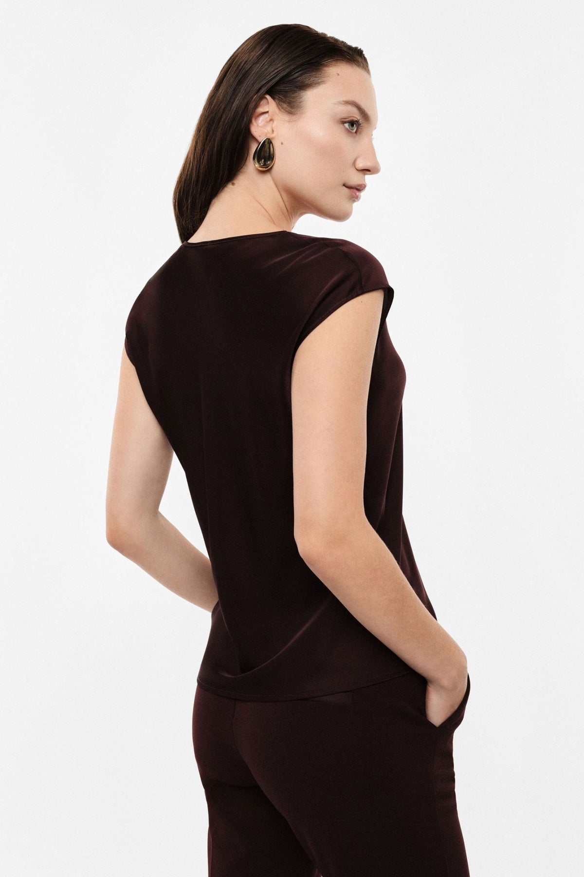 Imperial - Top ampio scollo a v senza maniche - Donna - World Fashion