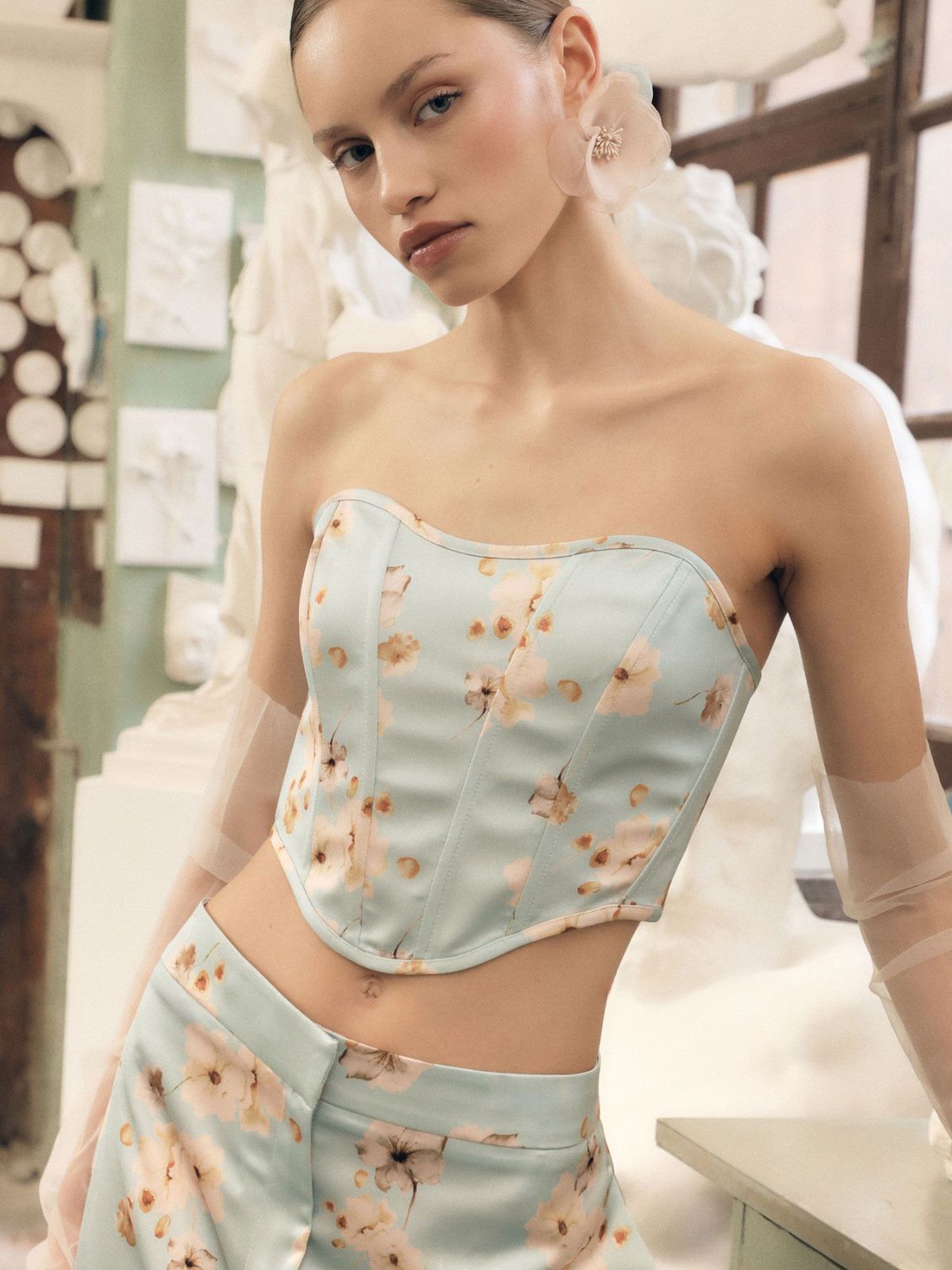Imperial - Top bustier stampa floreale senza spalline - Donna - World Fashion