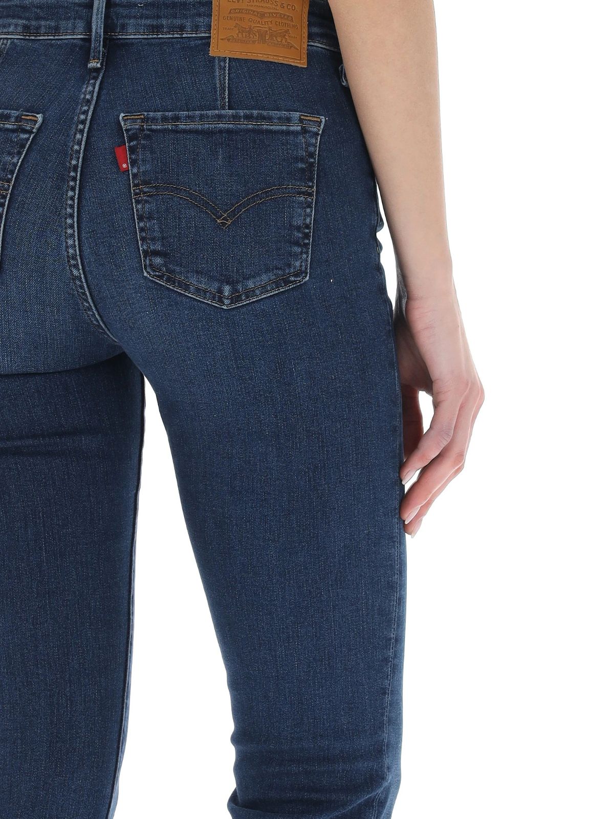 Jeans 712 Slim welt pocket blue wave dark Donna - Levis - World Fashion