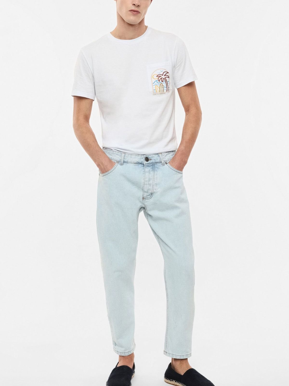 Jeans baggy - fit chiusura con bottone e tasche Uomo - Imperial - World Fashion